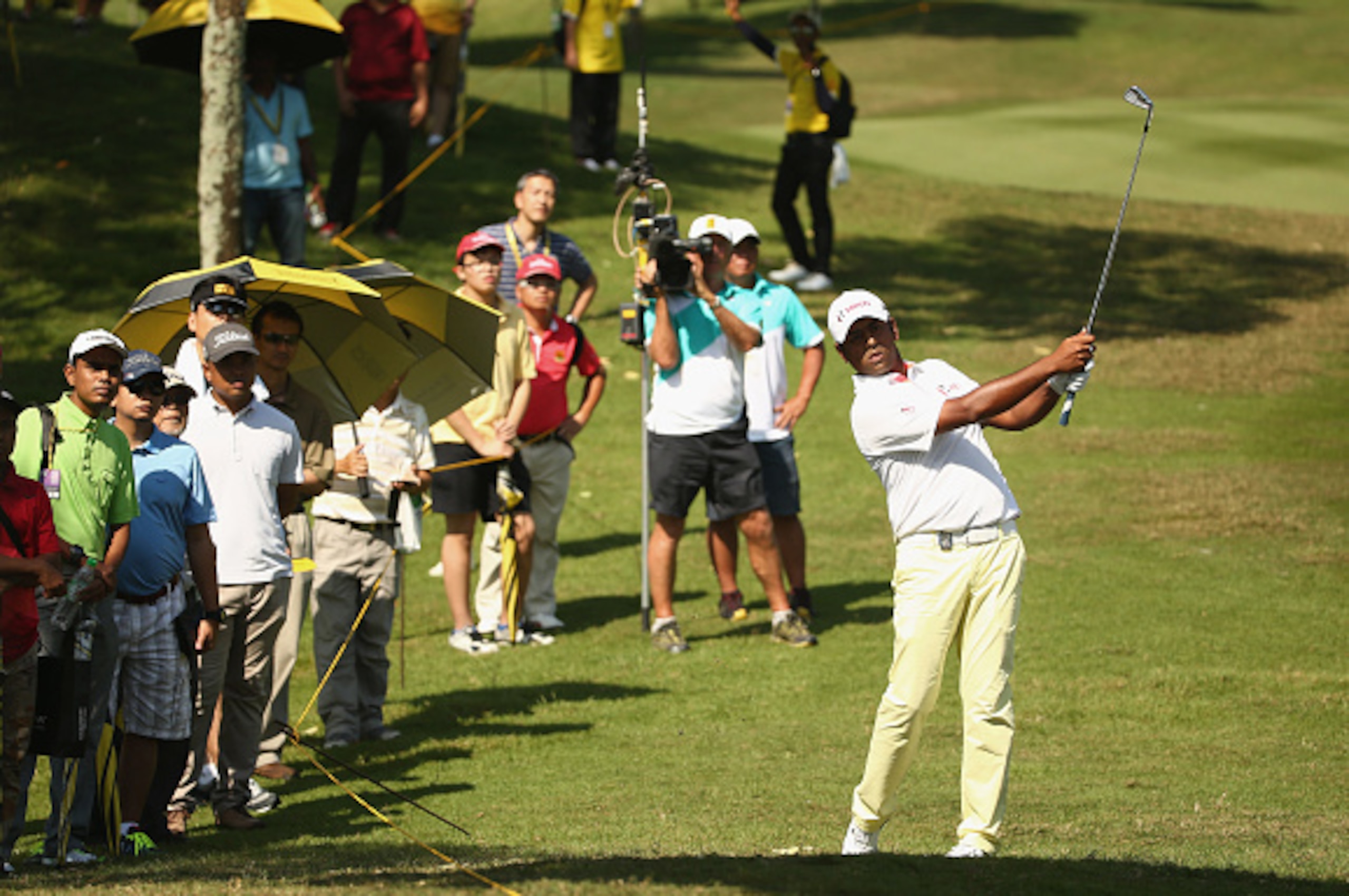 KUALA LUMPUR, MALAYSIA - FEBRUARY 08:  Anirban Lahiri of Inda in action during the final round of the 2015 Maybank Malaysian Open at Kuala Lumpur Golf & Country Club on February 8, 2015 in Kuala Lumpur, Malaysia.  (Photo by Ian Walton/Getty Images)