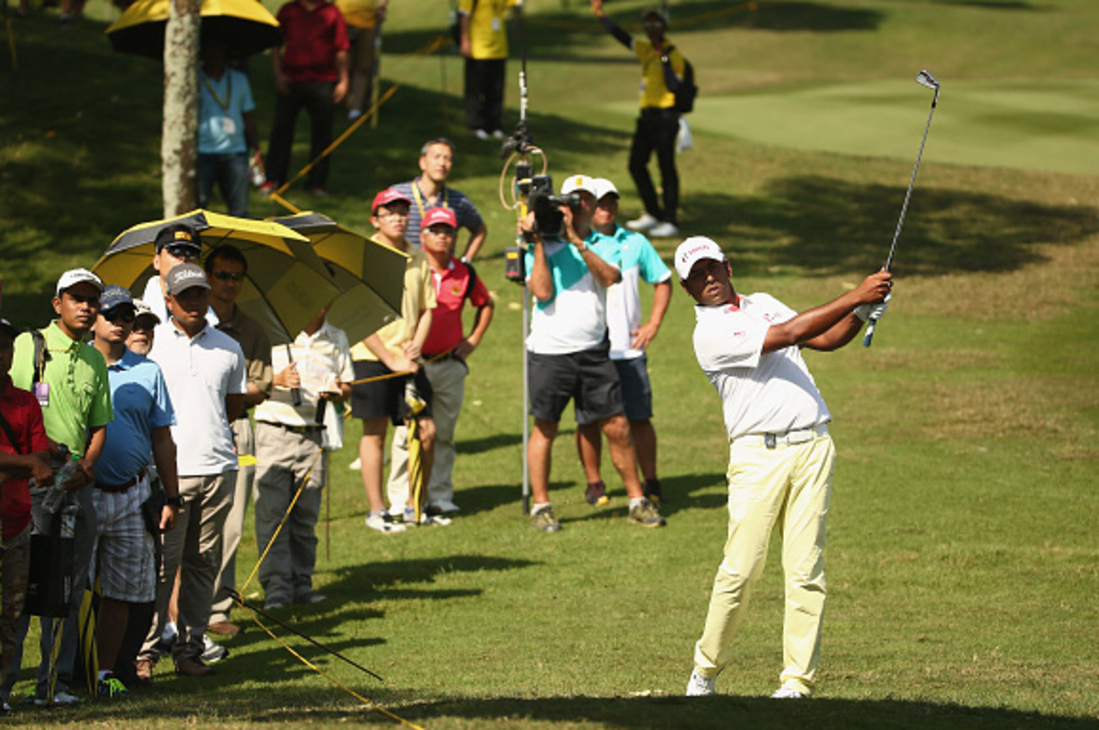 KUALA LUMPUR, MALAYSIA - FEBRUARY 08:  Anirban Lahiri of Inda in action during the final round of the 2015 Maybank Malaysian Open at Kuala Lumpur Golf & Country Club on February 8, 2015 in Kuala Lumpur, Malaysia.  (Photo by Ian Walton/Getty Images)