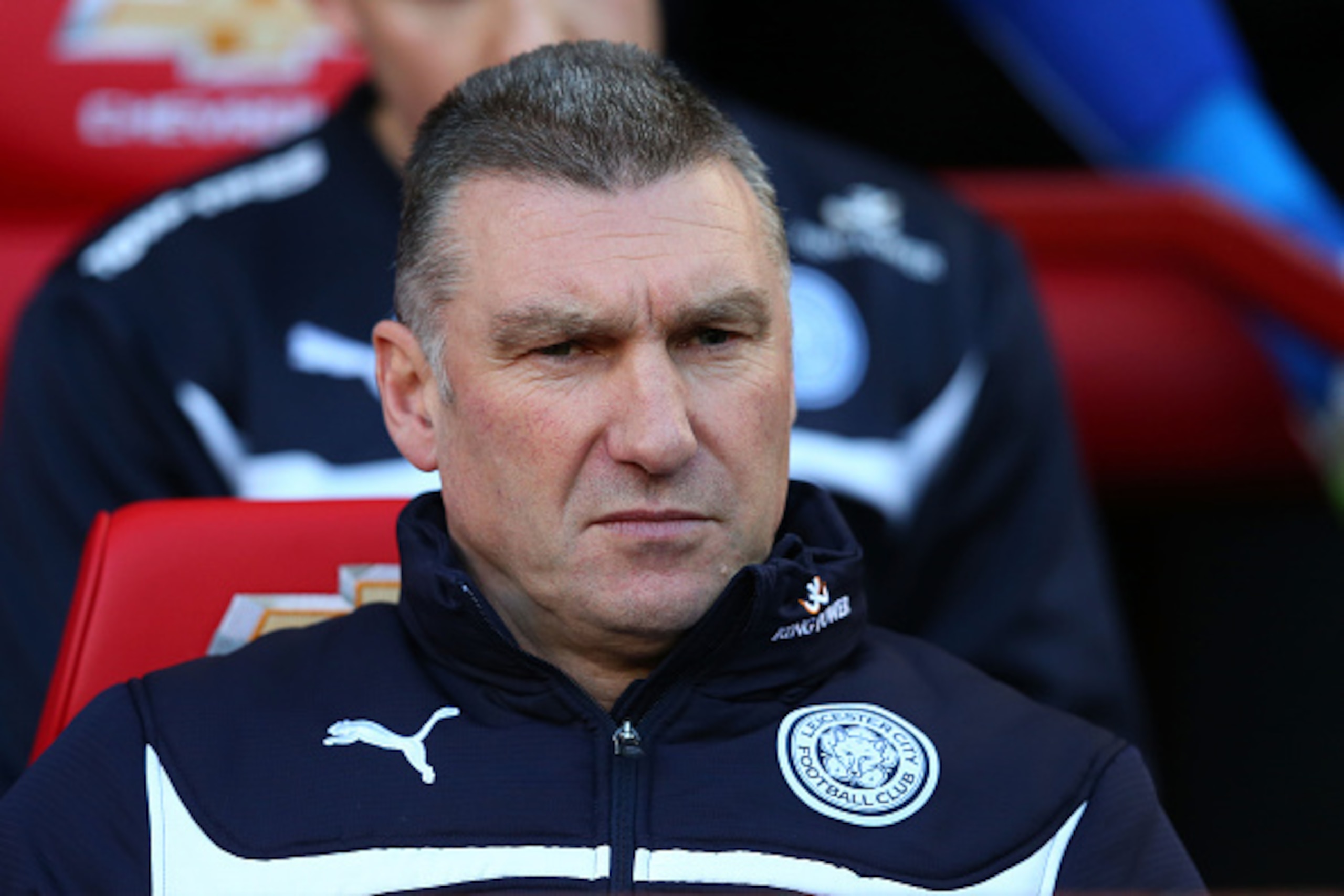 MANCHESTER, ENGLAND - JANUARY 31:  Nigel Pearson the manager of Leicester City looks on during the Barclays Premier League match between Manchester United and Leicester City at Old Trafford on January 31, 2015 in Manchester, England.  (Photo by Alex Lives