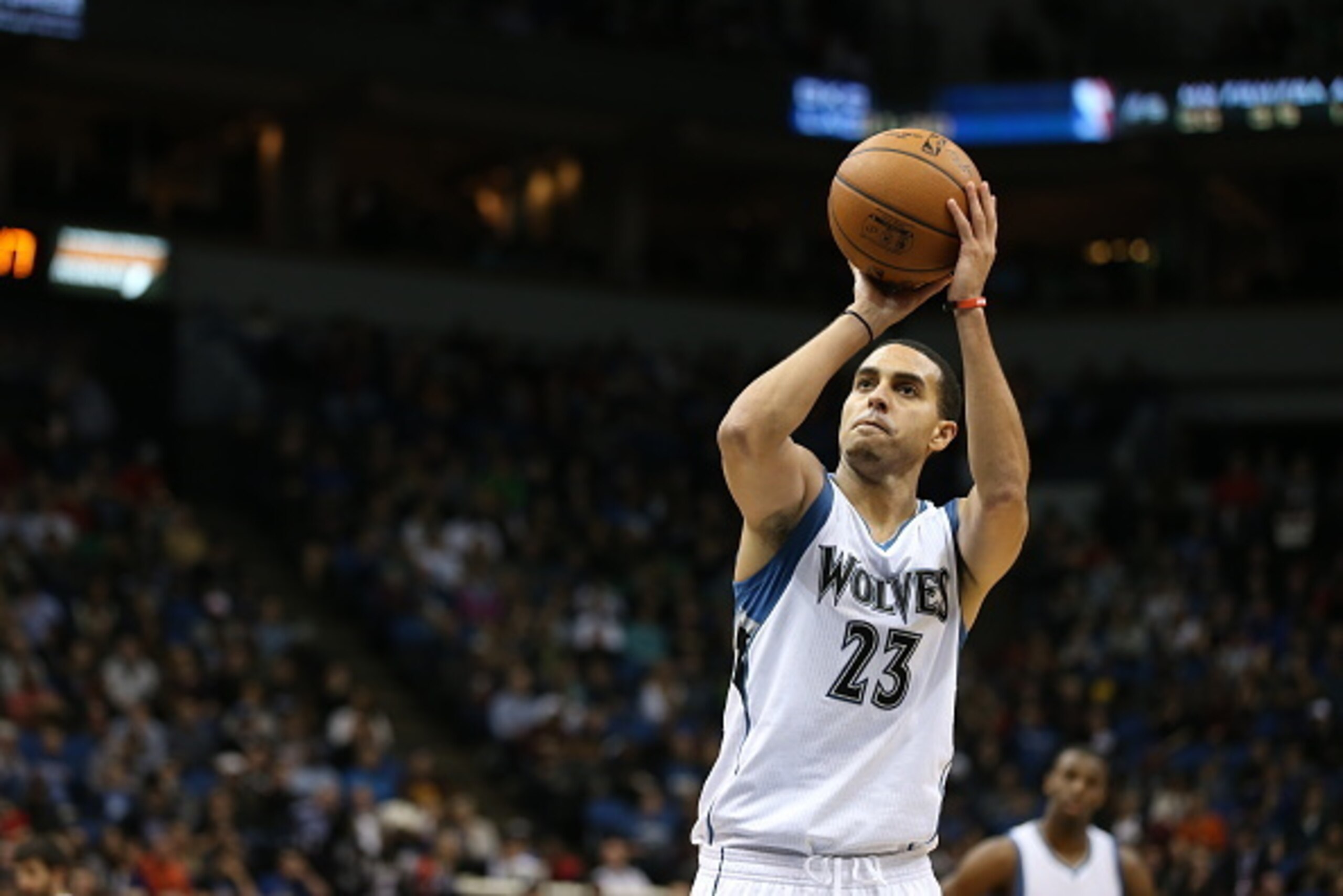 MINNEAPOLIS, MN - NOVEMBER 1:  Kevin Martin #23 of the Minnesota Timberwolves prepares to shoot a free throw against the Chicago Bulls on November 1, 2014 at Target Center in Minneapolis, Minnesota. NOTE TO USER: User expressly acknowledges and agrees tha