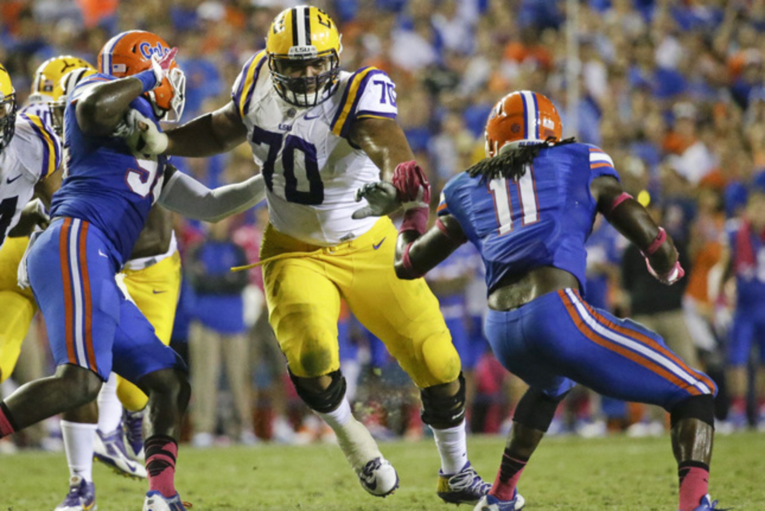 LSU's La'El Collins, one of the four OL projected to go in Round 1