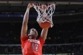 Apr 2, 2014; Chicago, IL, USA; McDonalds All American east team center Karl-Anthony Towns (32) dunks the ball against the West team at the United Center. Mandatory Credit: Brian Spurlock-USA TODAY Sports