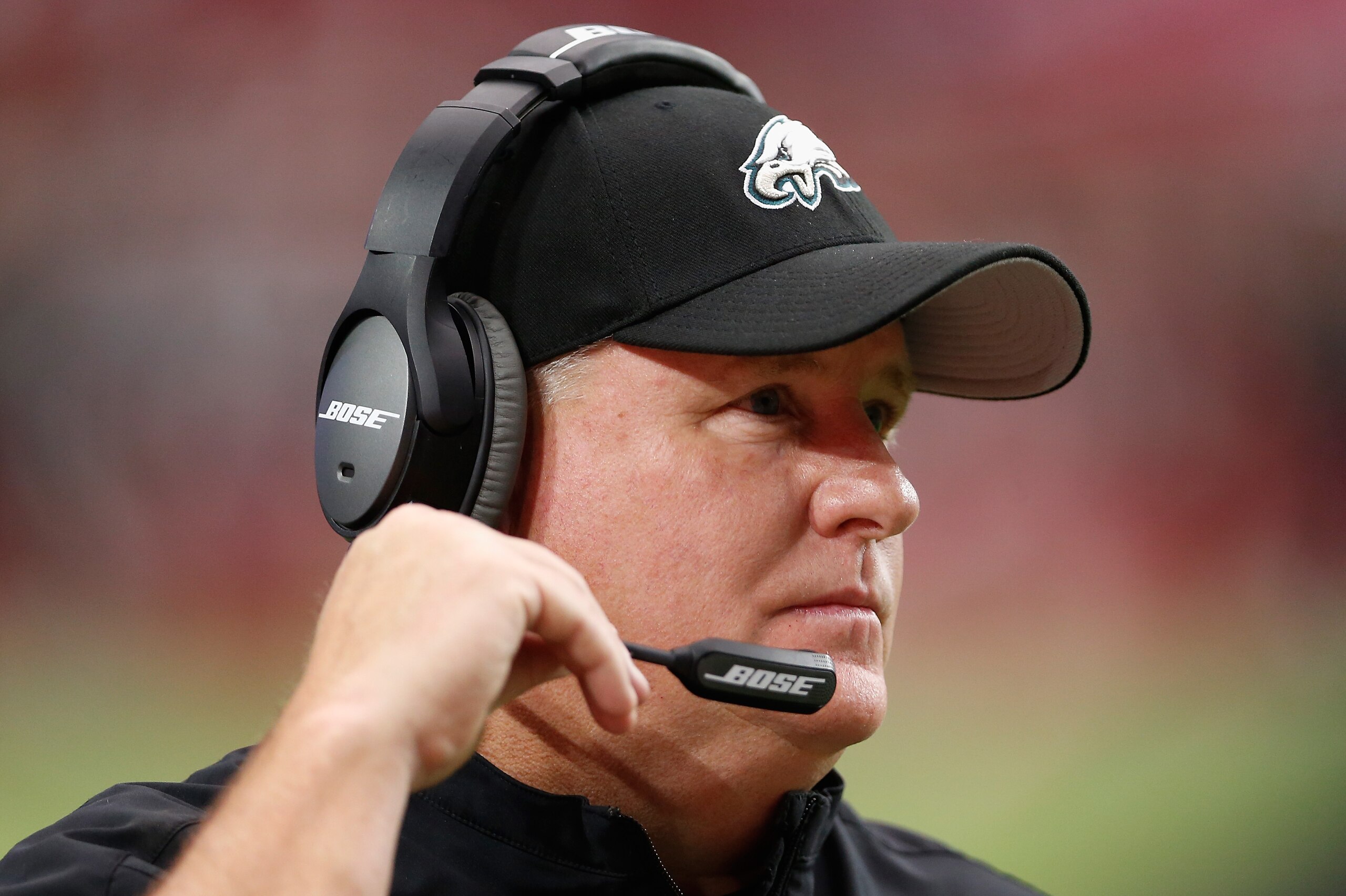 GLENDALE, AZ - OCTOBER 26:  Head coach Chip Kelly of the Philadelphia Eagles watches from the sidelines during the second quarter of the NFL game against the Arizona Cardinals at the University of Phoenix Stadium on October 26, 2014 in Glendale, Arizona.