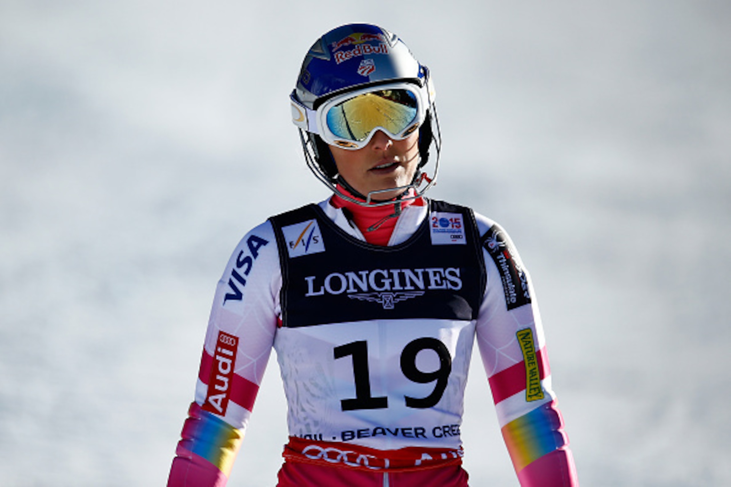BEAVER CREEK, CO - FEBRUARY 09:  Lindsey Vonn of the United States looks on after skiing of course during the Ladies' Alpine Combined Slalom run on the Raptor racecourse on Day 8 of the 2015 FIS Alpine World Ski Championships on February 9, 2015 in Beaver