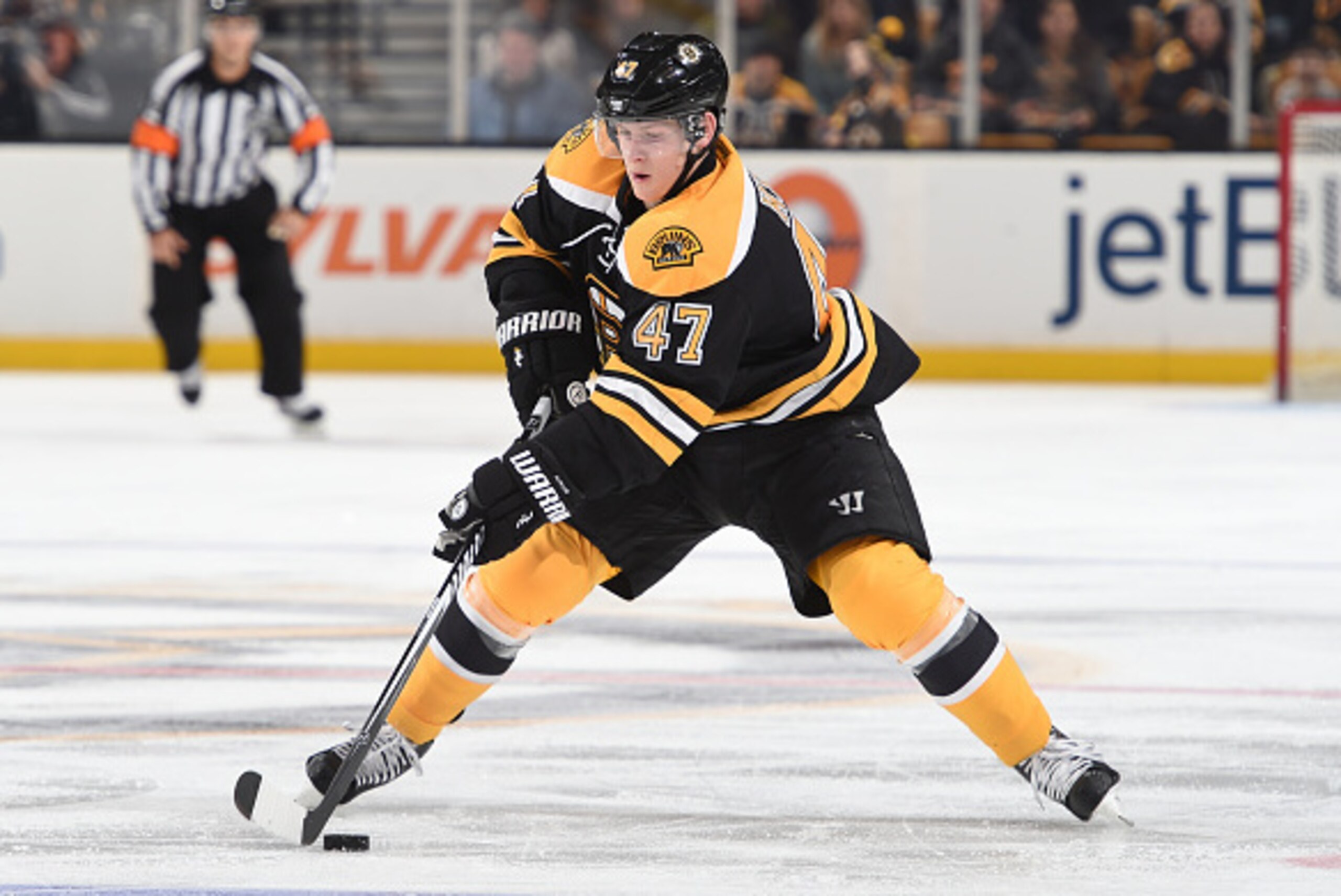 BOSTON, MA - FEBRUARY 7: Torey Krug #47 of the Boston Bruins handles the puck against the New York Islanders at the TD Garden on February 7, 2015 in Boston, Massachusetts. (Photo by Steve Babineau/NHLI via Getty Images) BOSTON, MA - FEBRUARY 7: Torey Krug #47 of the Boston Bruins handles the puck against the New York Islanders at the TD Garden on February 7, 2015 in Boston, Massachusetts. (Photo by Steve Babineau/NHLI via Getty Images)