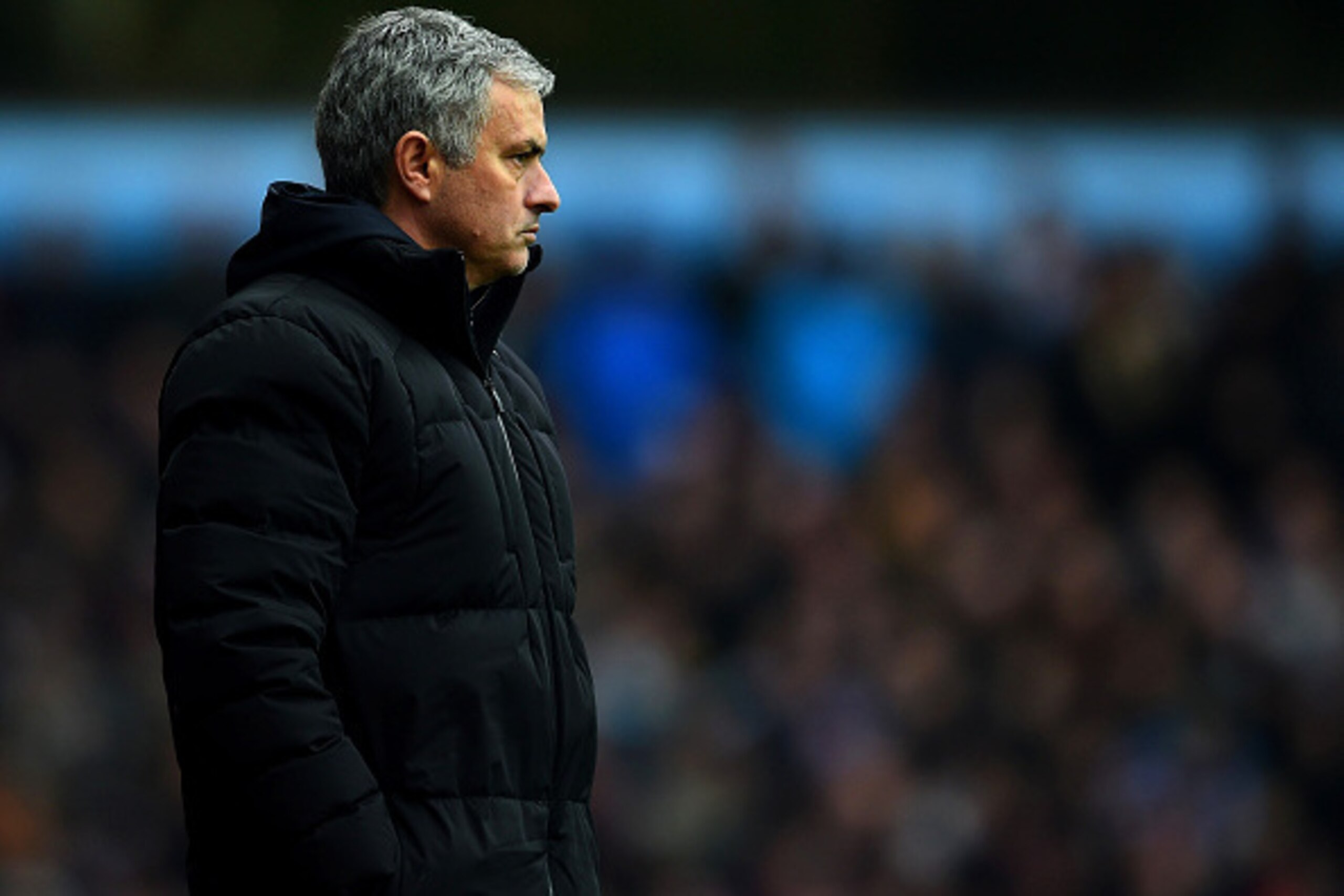 BIRMINGHAM, ENGLAND - FEBRUARY 07:  Jose Mourinho, manager of Chelsea looks on during the Barclays Premier League match between Aston Villa and Chelsea at Villa Park on February 7, 2015 in Birmingham, England.  (Photo by Laurence Griffiths/Getty Images)