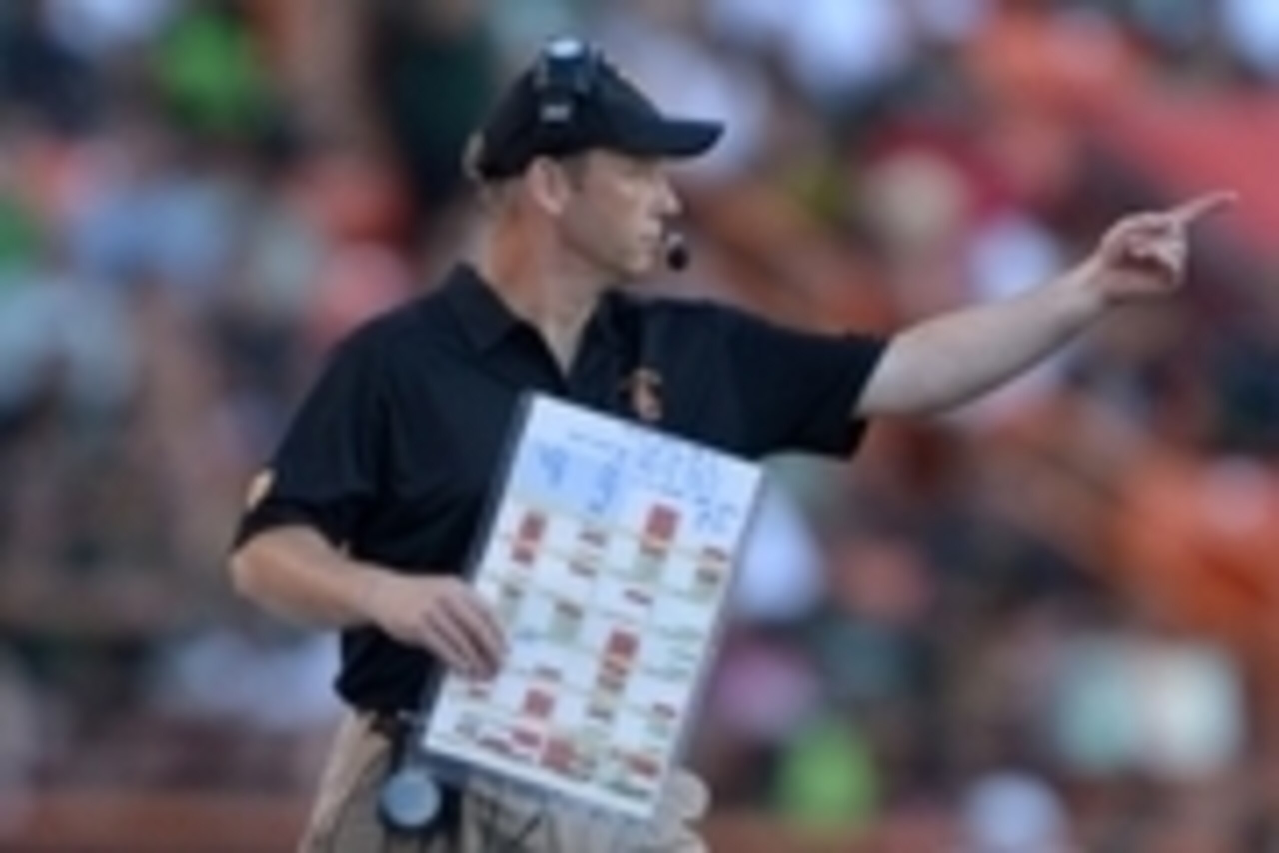 Aug 29, 2013; Honolulu, HI, USA; Southern California Trojans defensive coordinator Clancy Pendergast against the Hawaii Rainbow Warriors at Aloha Stadium. USC defeated Hawaii 30-13. Mandatory Credit: Kirby Lee-USA TODAY Sports