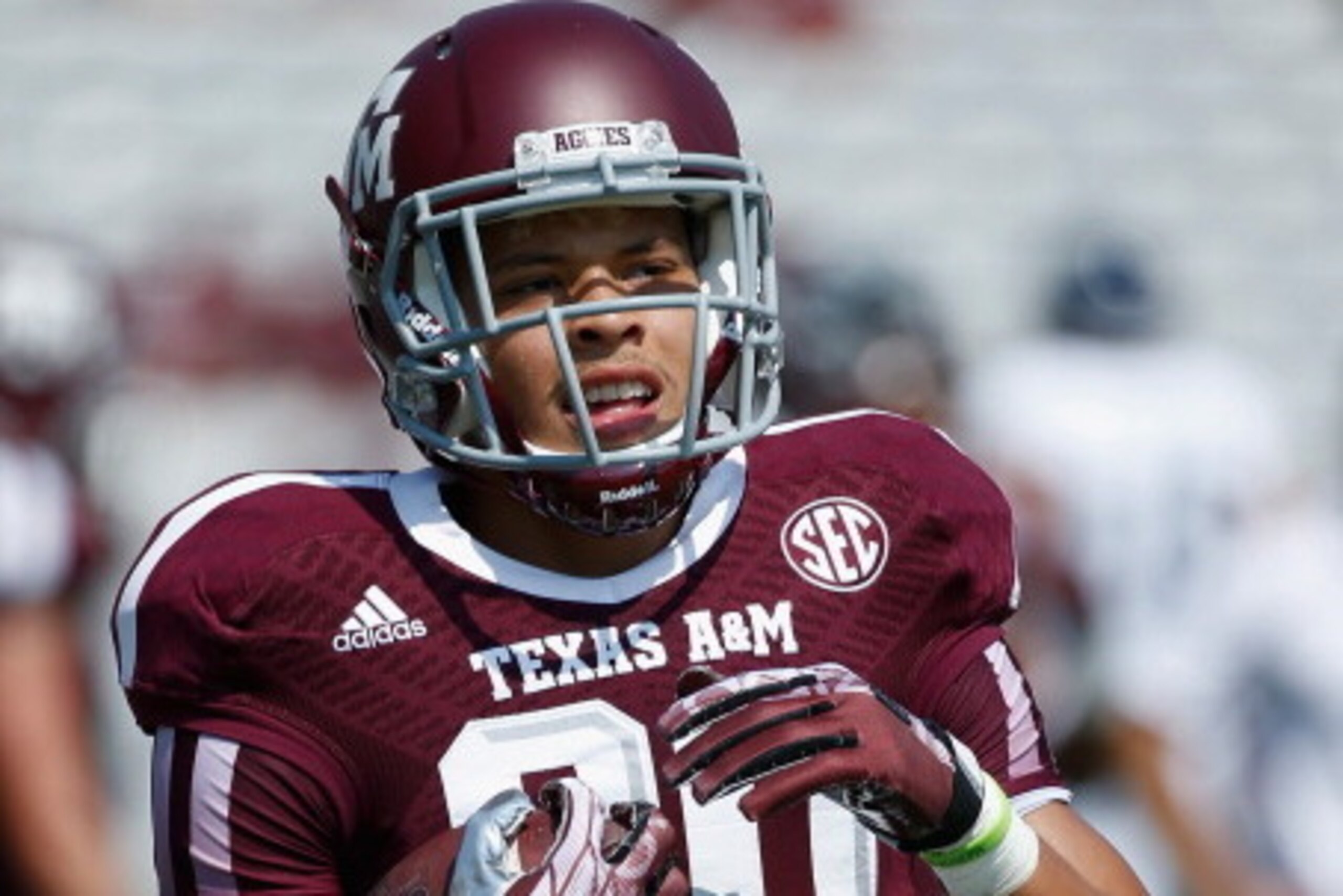 COLLEGE STATION, TX - AUGUST 31: Kyrion Parker#80 of Texas A&M Aggies works out on the field before the game against the Rice Owls at Kyle Field on August 31, 2013 in College Station, Texas. (Photo by Scott Halleran/Getty Images) COLLEGE STATION, TX - AUGUST 31: Kyrion Parker#80 of Texas A&M Aggies works out on the field before the game against the Rice Owls at Kyle Field on August 31, 2013 in College Station, Texas. (Photo by Scott Halleran/Getty Images)