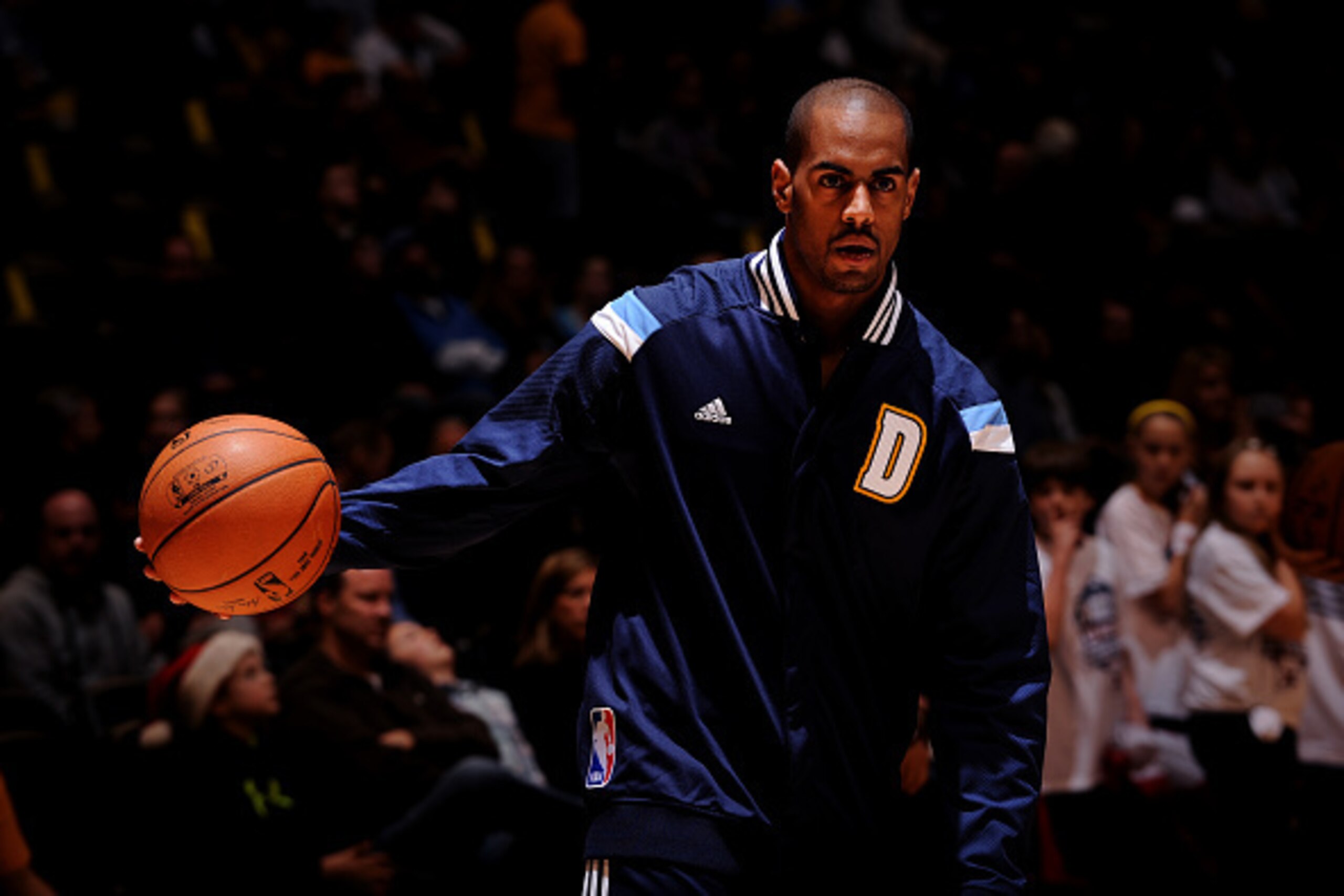DENVER, CO - December 20: Arron Afflalo #10 of the Denver Nuggets wamrs up before the game against the Indiana Pacers on December 20, 2014 at the Pepsi Center in Denver, Colorado. NOTE TO USER: User expressly acknowledges and agrees that, by downloading DENVER, CO - December 20: Arron Afflalo #10 of the Denver Nuggets wamrs up before the game against the Indiana Pacers on December 20, 2014 at the Pepsi Center in Denver, Colorado. NOTE TO USER: User expressly acknowledges and agrees that, by downloading