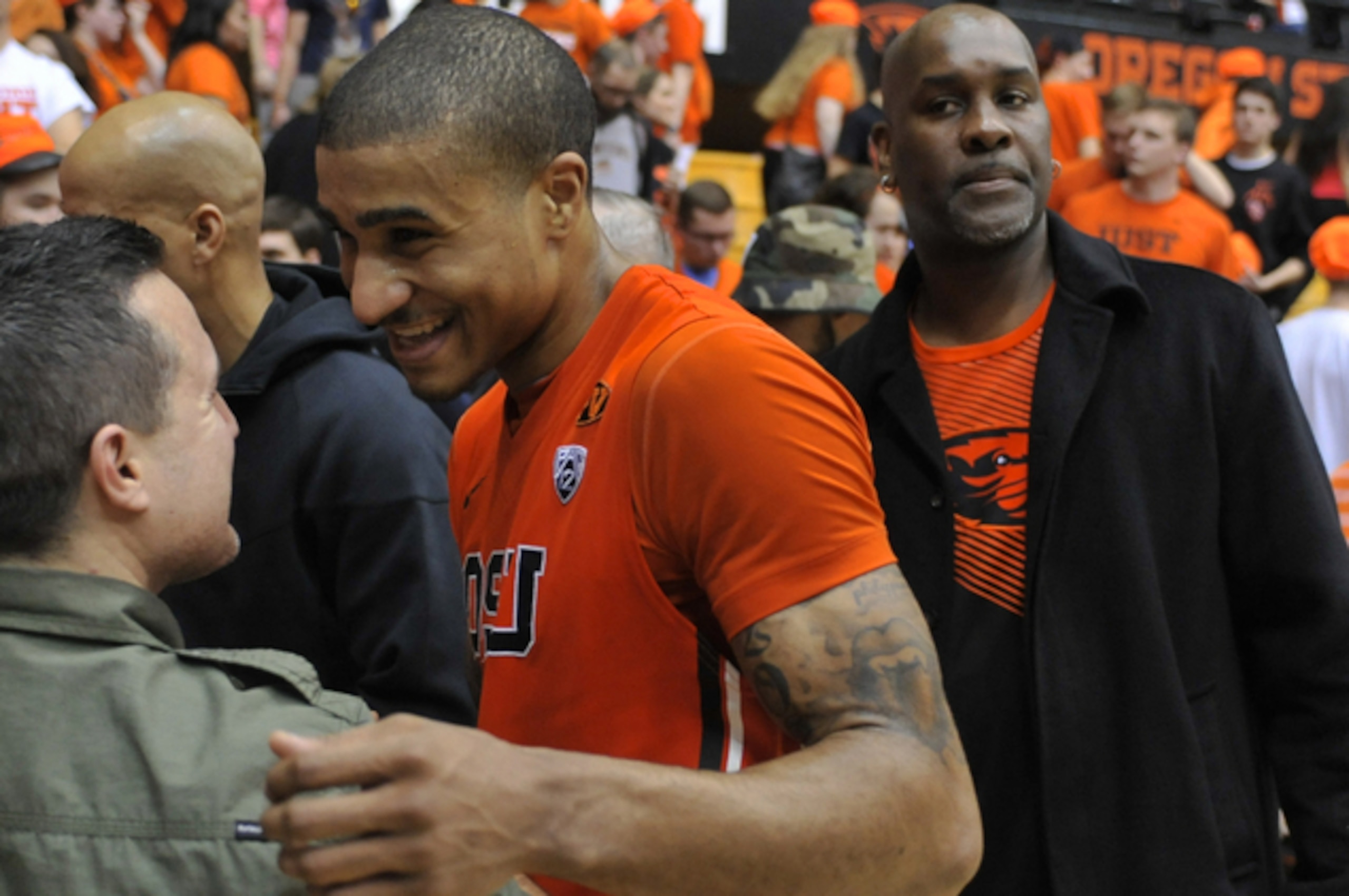 Both Paytons generate their share of well-wishers on the Oregon State campus in Corvallis.