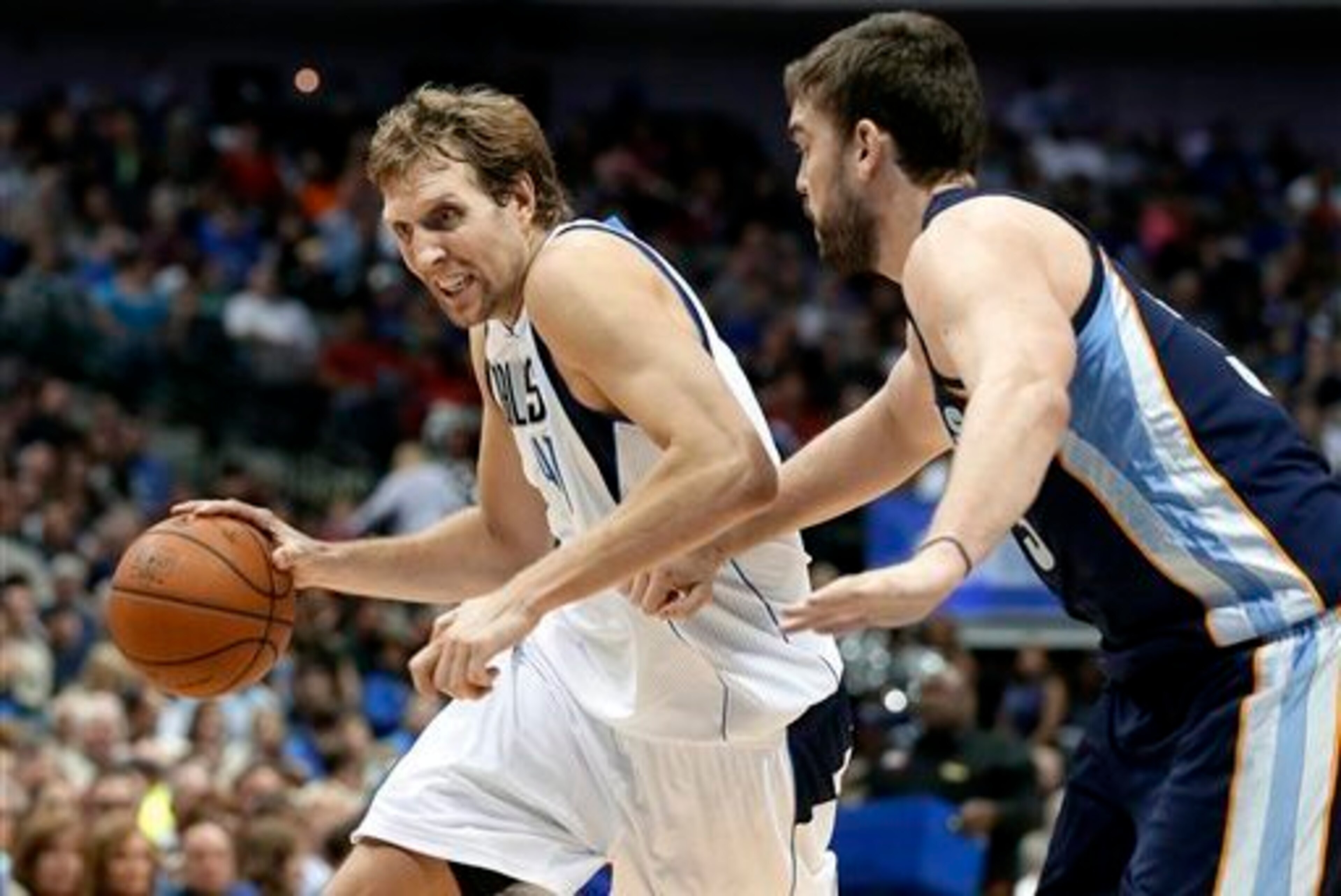 Dirk Nowitzki remembers meeting a much heavier Marc Gasol when the Grizzles center was a high school player in Memphis.