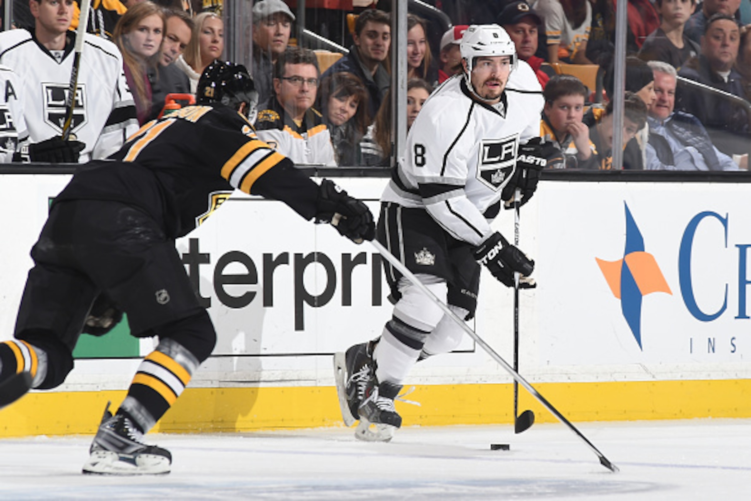 BOSTON, MA - JANUARY 31: Drew Doughty #8 of the Los Angeles Kings skates against the Boston Bruins at the TD Garden on January 31, 2015 in Boston, Massachusetts. (Photo by Steve Babineau/NHLI via Getty Images) BOSTON, MA - JANUARY 31: Drew Doughty #8 of the Los Angeles Kings skates against the Boston Bruins at the TD Garden on January 31, 2015 in Boston, Massachusetts. (Photo by Steve Babineau/NHLI via Getty Images)