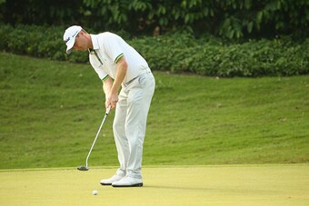 KUALA LUMPUR, MALAYSIA - FEBRUARY 06:  Michael Hoey of Ireland in action during the second round of the 2015 Maybank Malaysian Open at Kuala Lumpur Golf & Country Club on February 6, 2015 in Kuala Lumpur, Malaysia.  (Photo by Ian Walton/Getty Images)