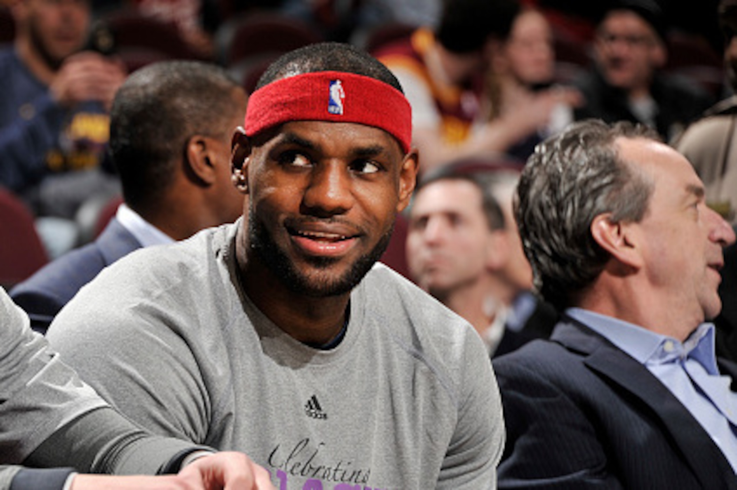 CLEVELAND, OH -  FEBRUARY 8: LeBron James #23 of the Cleveland Cavaliers during the game against the Los Angeles Lakers on February 8, 2015 at Quicken Loans Arena in Cleveland, Ohio. NOTE TO USER: User expressly acknowledges and agrees that, by downloadin
