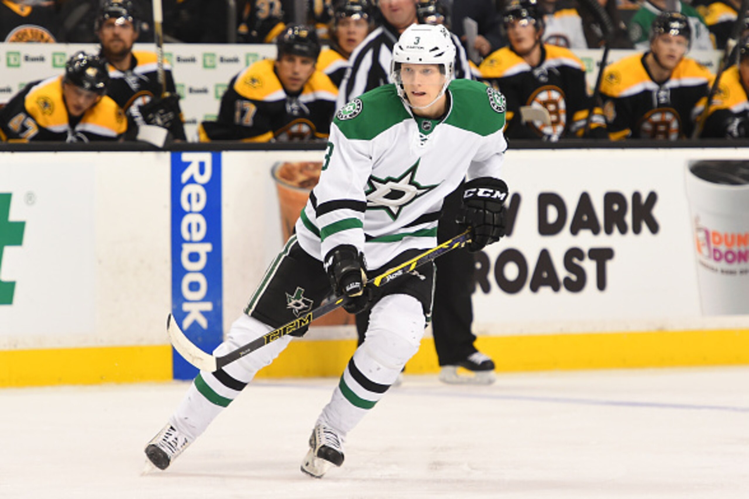 BOSTON, MA - FEBRUARY 10: John Klingberg #3 of the Dallas Stars skates against the Boston Bruins at the TD Garden on February 10, 2015 in Boston, Massachusetts. (Photo by Steve Babineau/NHLI via Getty Images) BOSTON, MA - FEBRUARY 10: John Klingberg #3 of the Dallas Stars skates against the Boston Bruins at the TD Garden on February 10, 2015 in Boston, Massachusetts. (Photo by Steve Babineau/NHLI via Getty Images)