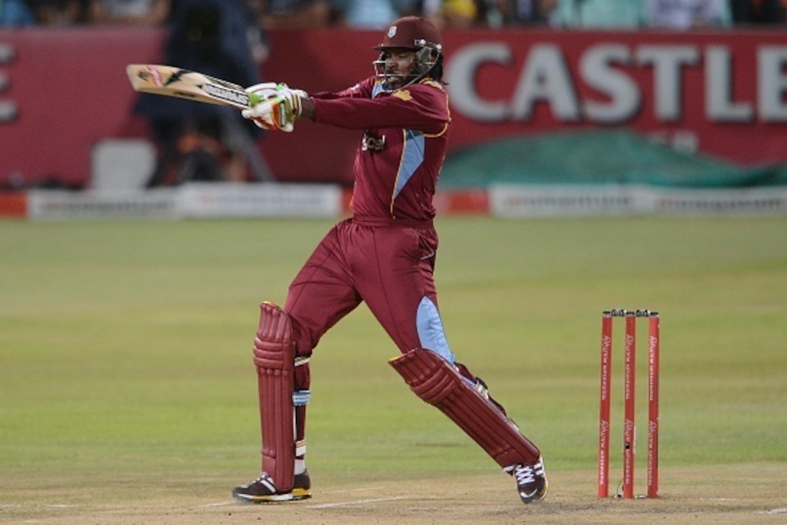 DURBAN, SOUTH AFRICA - JANUARY 16: Chris Gayle of the West Indies during the 1st Momentum ODI between South Africa and West Indies at Sahara Stadium Kingsmead on January 16, 2015 in Durban, South Africa. (Photo by Lee Warren/Gallo Images)