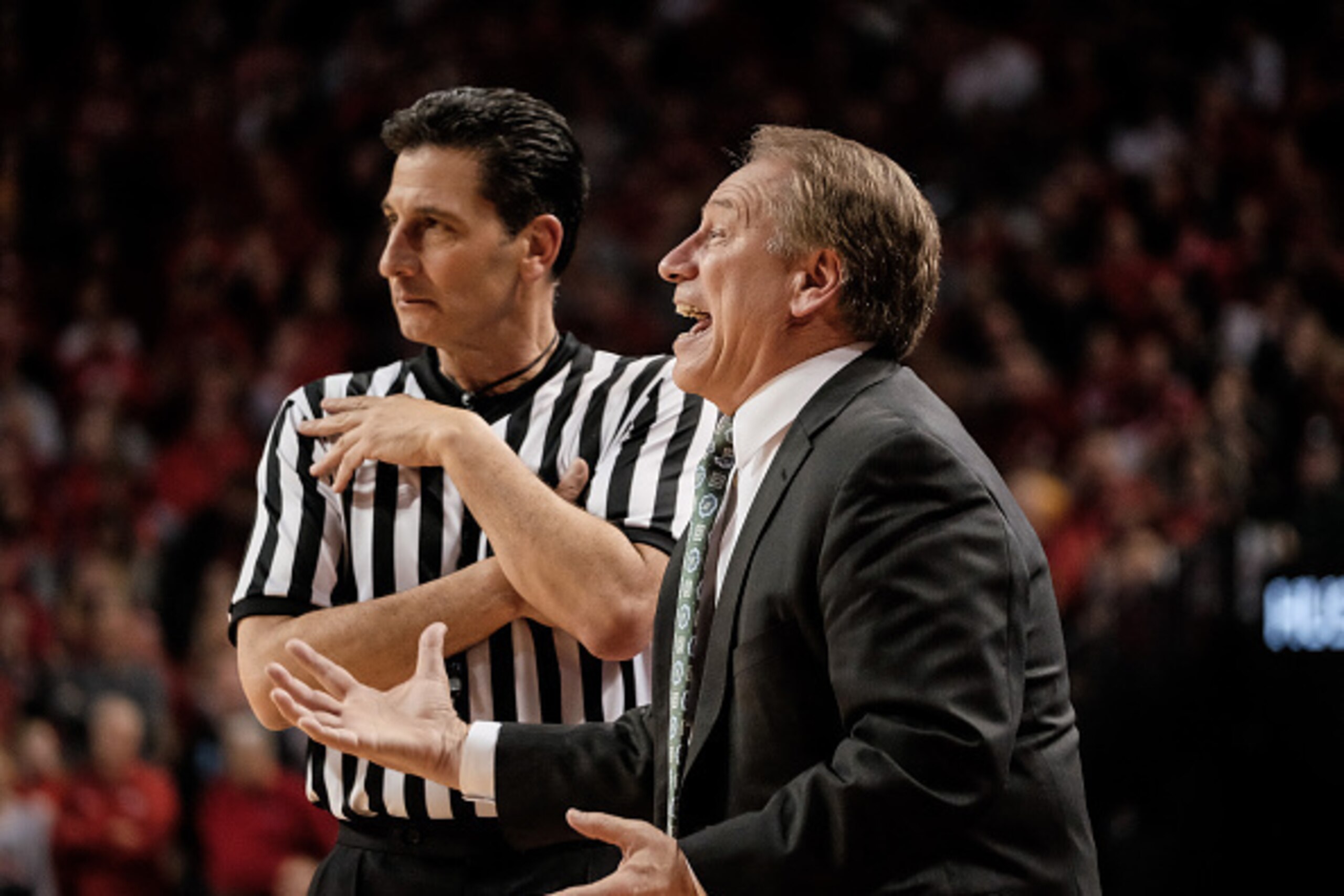 LINCOLN, NE - JANUARY 24: head coach Tom Izzo of the Michigan State Spartans during their game against the Nebraska Cornhuskers at Pinnacle Bank Arena January 24, 2015 in Lincoln, Nebraska. (Photo by Eric Francis/Getty Images)