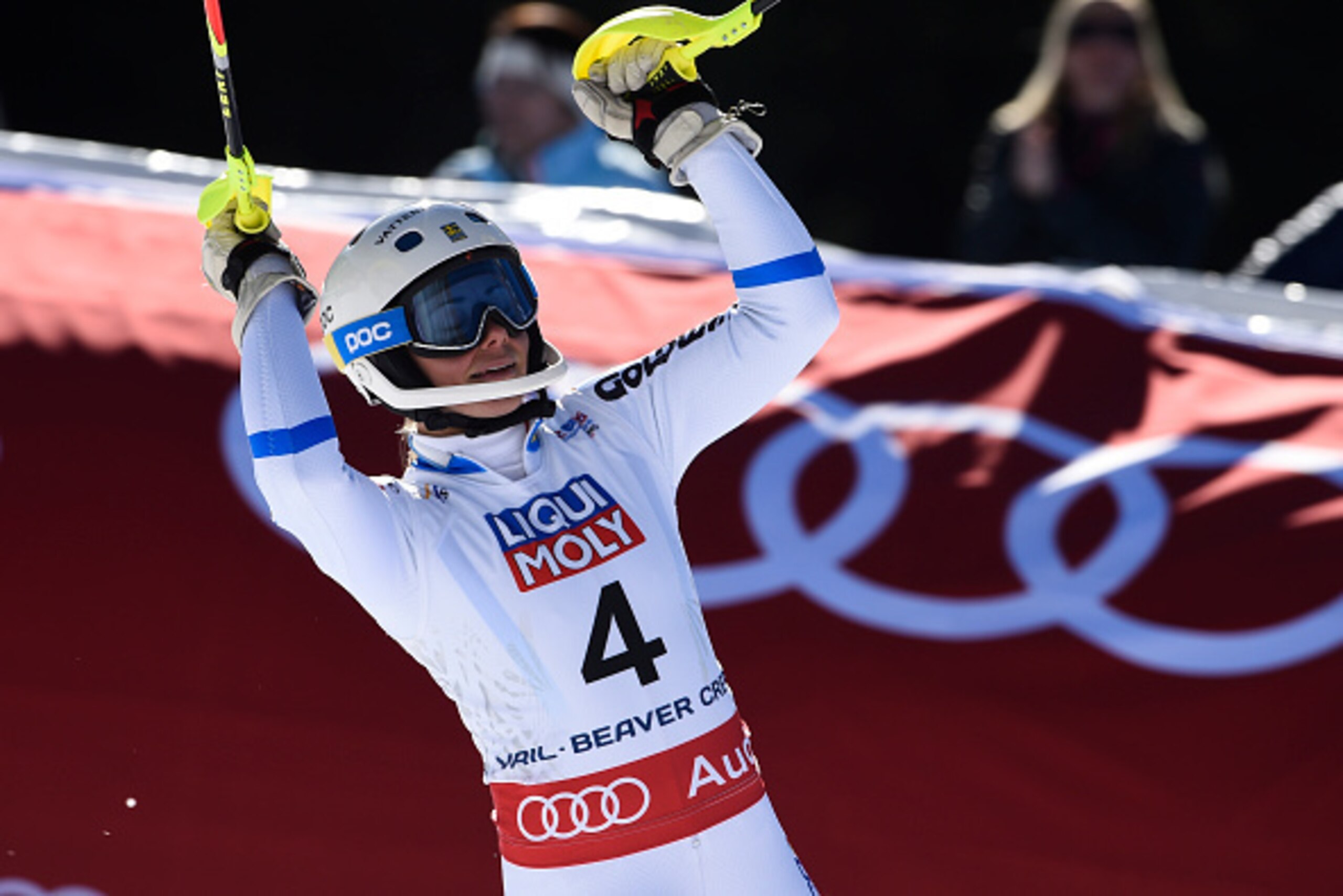 BEAVER CREEK, CO - FEBRUARY 14:  (FRANCE OUT) Frida Hansdotter of Sweden wins the silver medal during the FIS Alpine World Ski Championships Women's Slalom on February 14, 2015 in Beaver Creek, Colorado.  (Photo by Alain Grosclaude/Agence Zoom/Getty Image