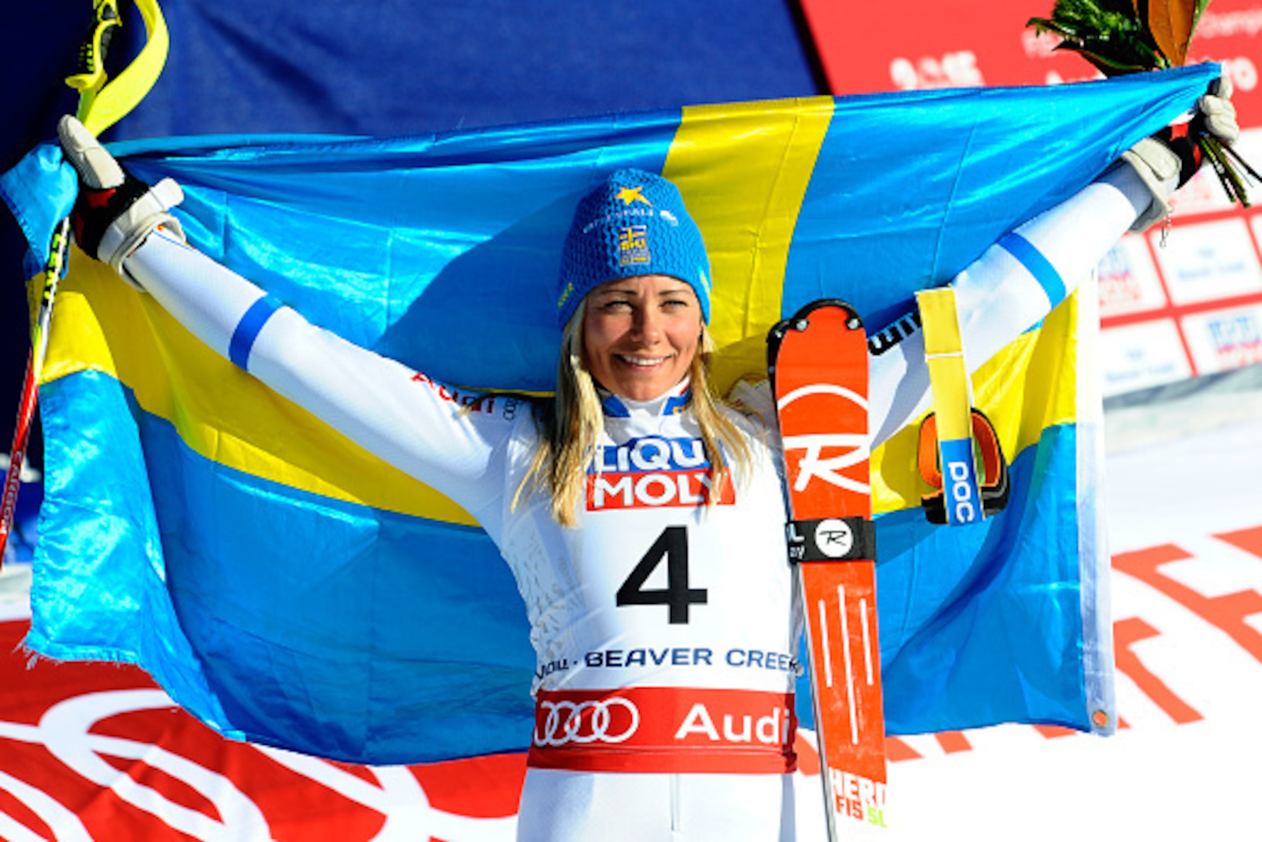 BEAVER CREEK, CO - FEBRUARY 14:  (FRANCE OUT) Frida Hansdotter of Sweden wins the silver medal during the FIS Alpine World Ski Championships Women's Slalom on February 14, 2015 in Beaver Creek, Colorado.  (Photo by Alain Grosclaude/Agence Zoom/Getty Image