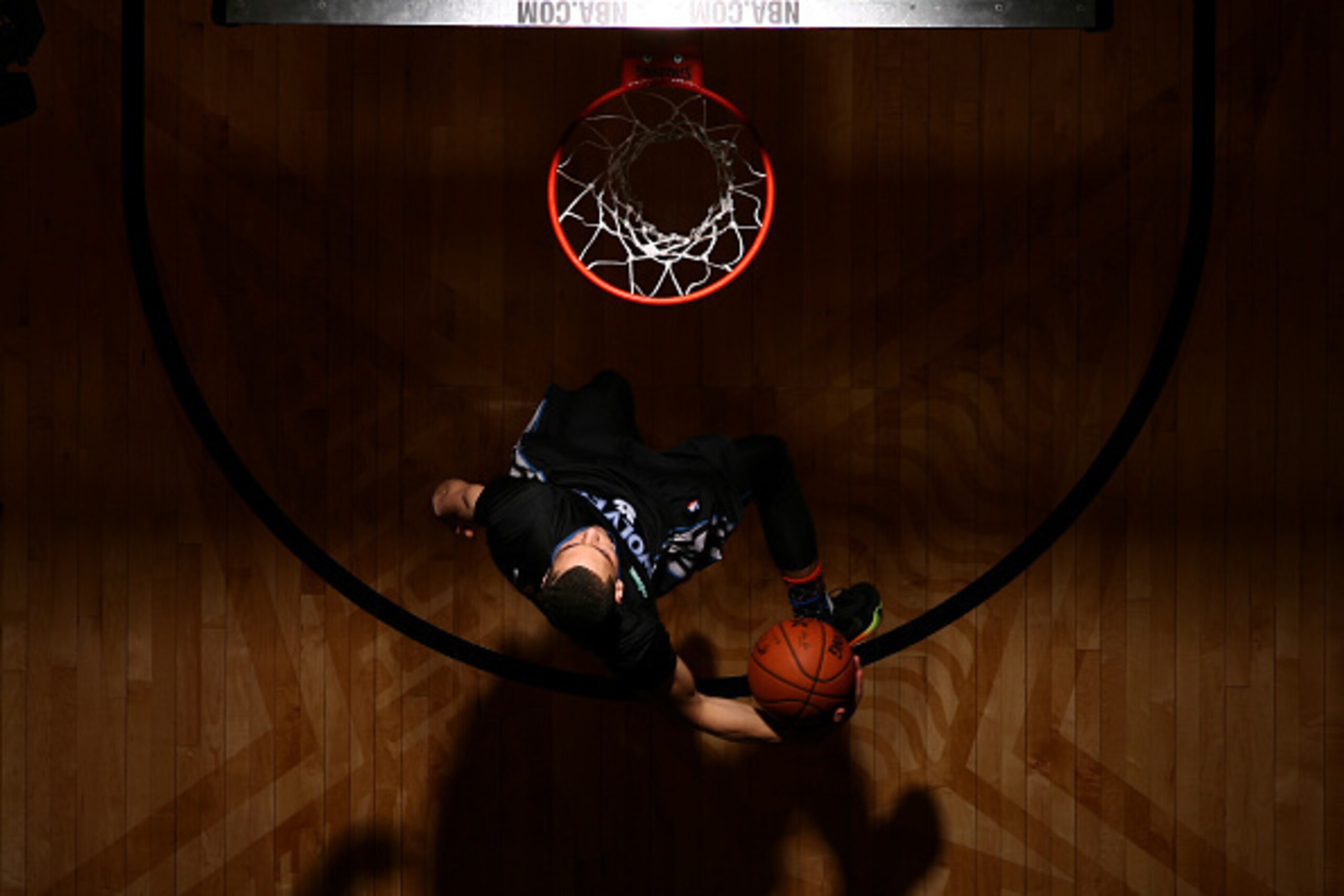 BROOKLYN, NY - FEBRUARY 14:  Zach LaVine #8 of the Minnesota Timberwolves dunks during the Sprite Slam Dunk Contest on State Farm All-Star Saturday Night as part of the 2015 NBA All-Star Weekend on February 14, 2015 at Barclays Center in Brooklyn, New Yor