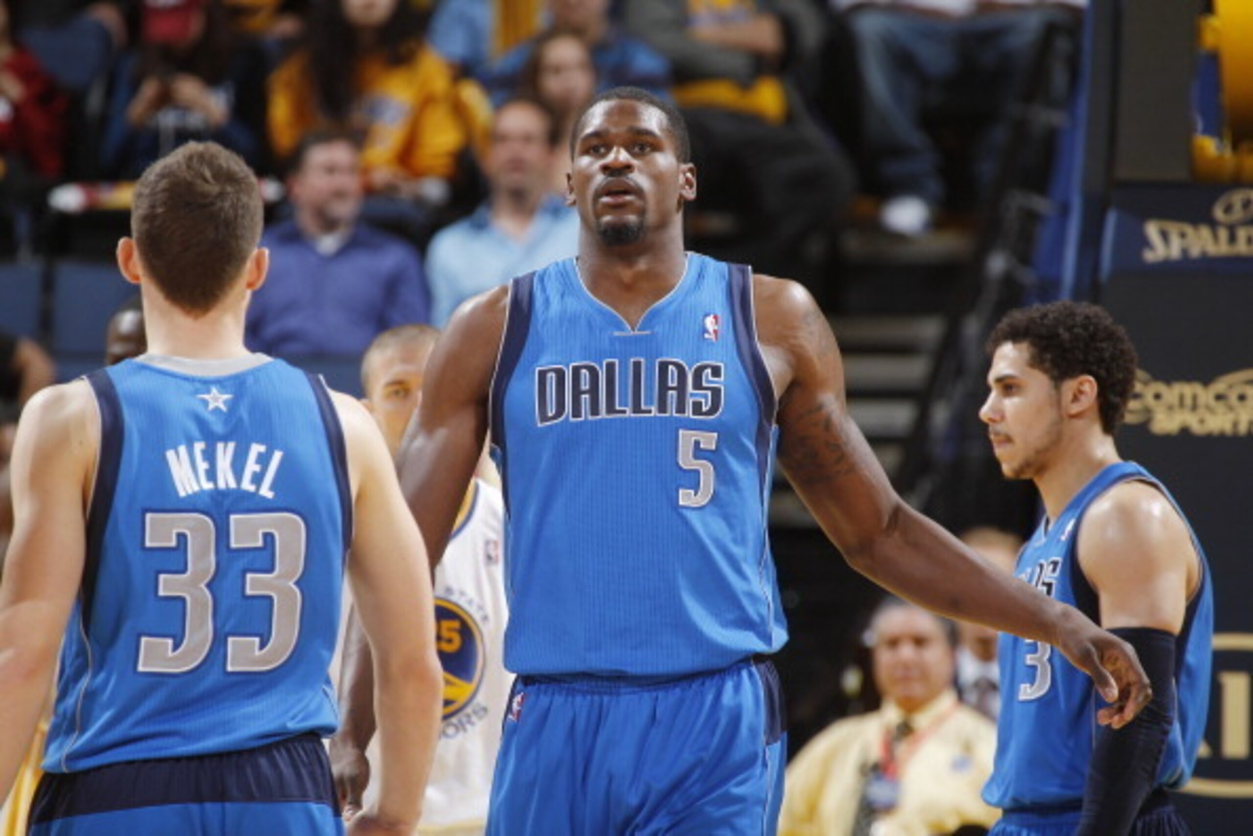 OAKLAND, CA - MARCH 11: Bernard James #5 of the Dallas Mavericks in a game against the Golden State Warriors on March 11, 2014 at Oracle Arena in Oakland, California. NOTE TO USER: User expressly acknowledges and agrees that, by downloading and or using t
