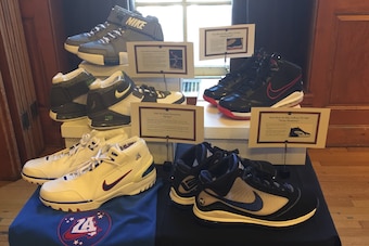 Jones' collection of LeBron James' signature All-Star Game kicks.