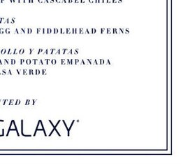 The menu for Westbrook's private dinner.