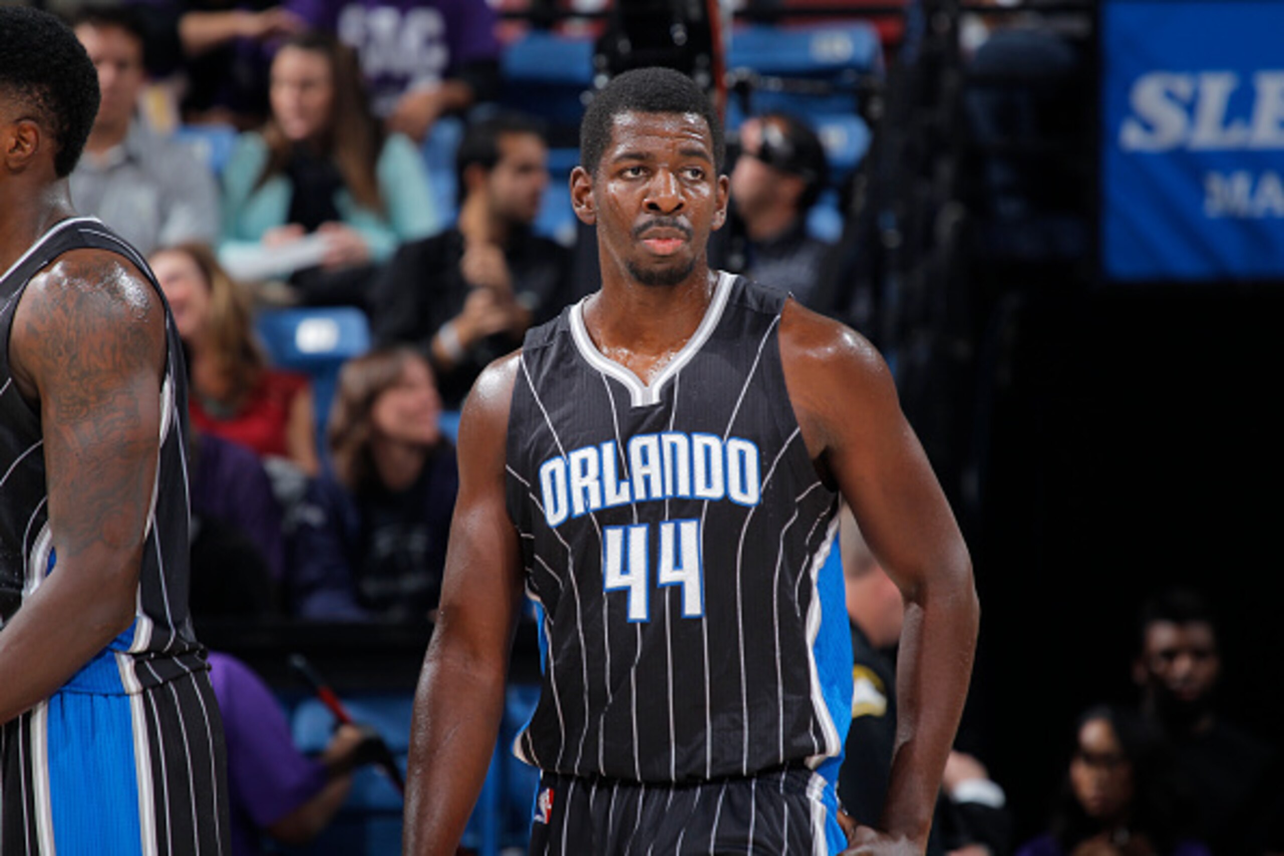 SACRAMENTO, CA - DECEMBER 6: Andrew Nicholson #44 of the Orlando Magic stands on the court during the game against the Sacramento Kings on December 6, 2014 at Sleep Train Arena in Sacramento, California. NOTE TO USER: User expressly acknowledges and agree