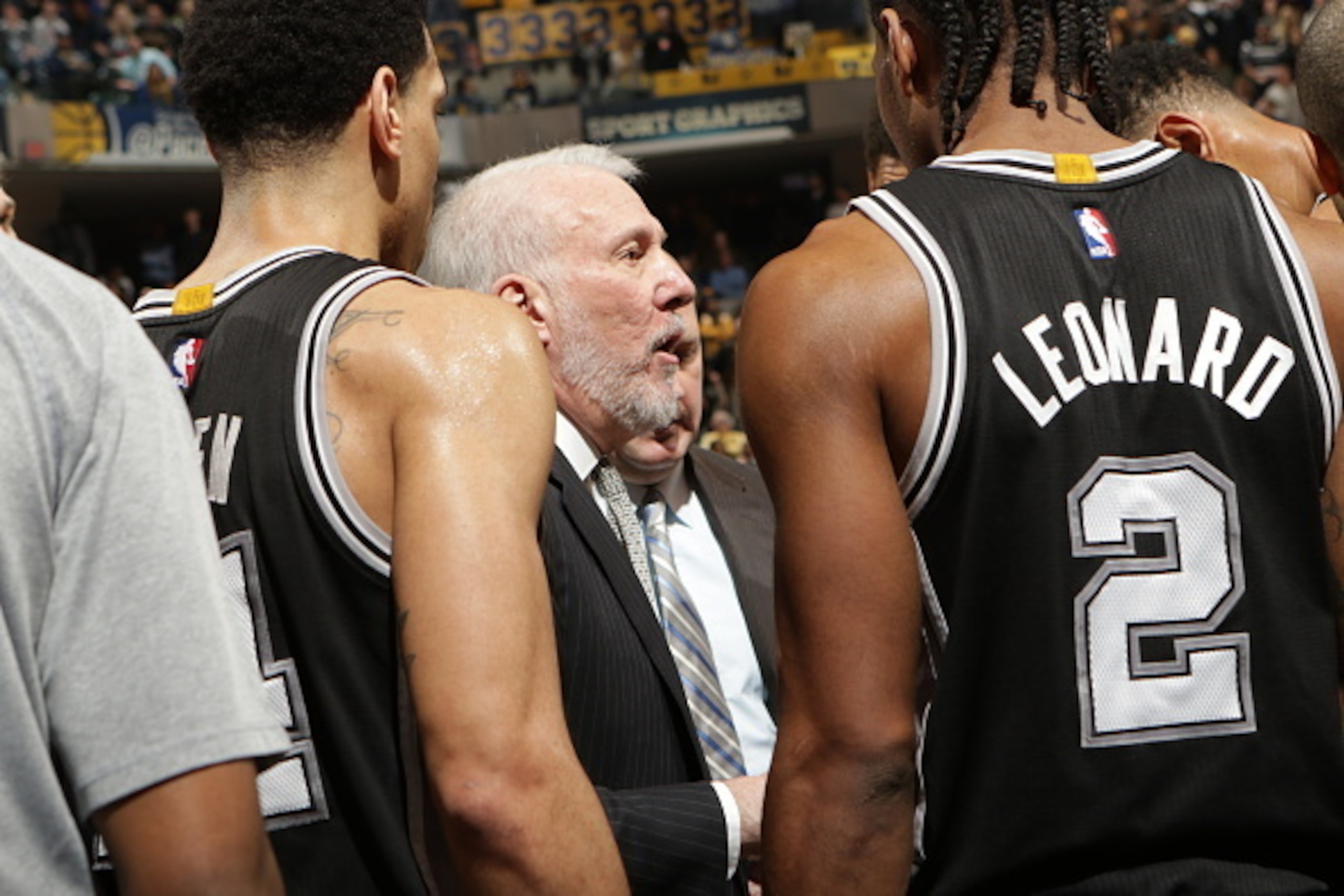 INDIANAPOLIS, IN - FEBRUARY 9: Gregg Popovich head coach of the San Antonio Spurs during the game against the Indiana Pacers on February 9, 2015 at Bankers Life Fieldhouse in Indianapolis, Indiana. NOTE TO USER: User expressly acknowledges and agrees that INDIANAPOLIS, IN - FEBRUARY 9: Gregg Popovich head coach of the San Antonio Spurs during the game against the Indiana Pacers on February 9, 2015 at Bankers Life Fieldhouse in Indianapolis, Indiana. NOTE TO USER: User expressly acknowledges and agrees that