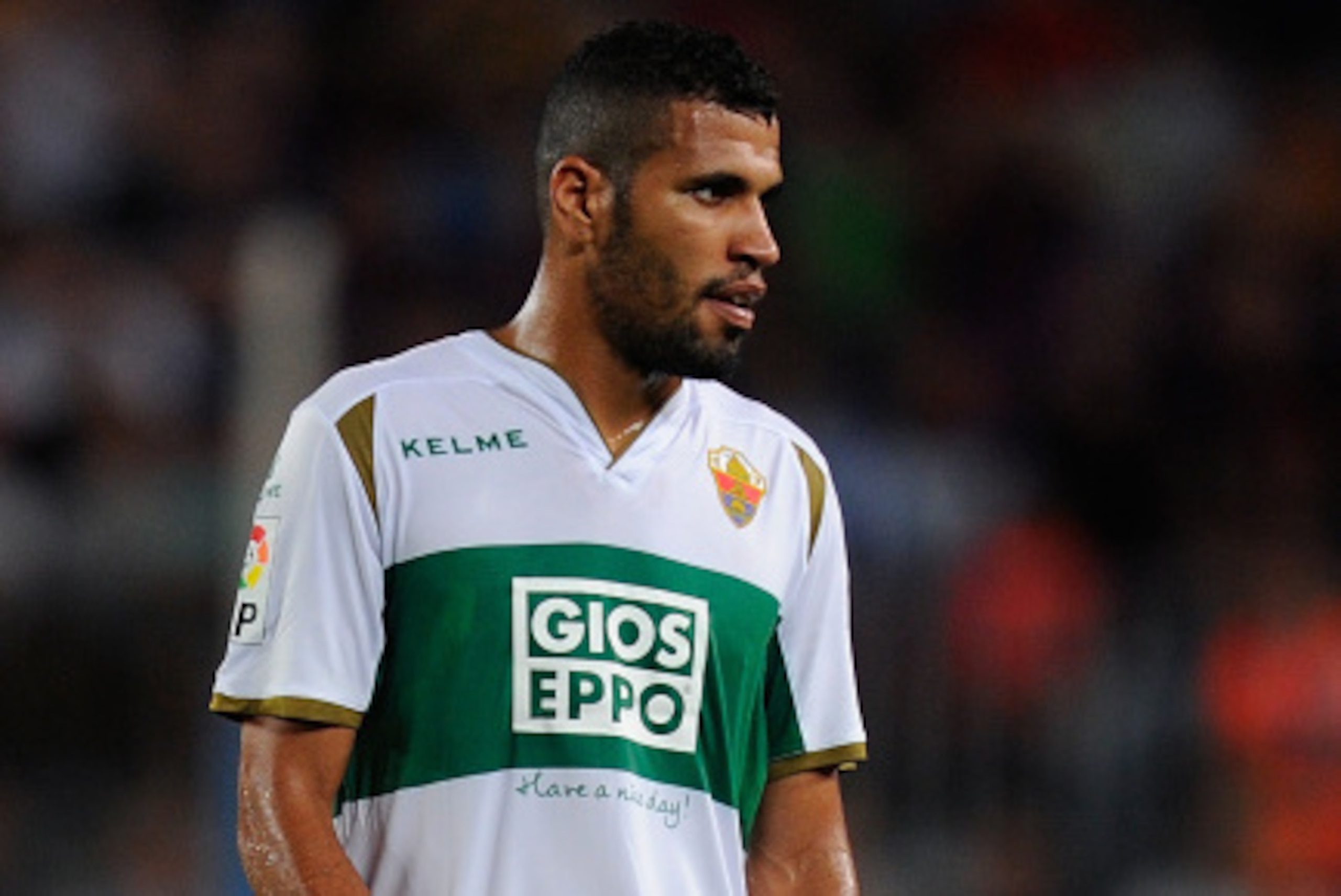 BARCELONA, SPAIN - AUGUST 24:  Jonathas Cristian of Elche CF looks on  during the La Liga match between FC Barcelona and Elche FC at Camp Nou stadium on August 24, 2014 in Barcelona, Spain.  (Photo by Denis Doyle/Getty Images)