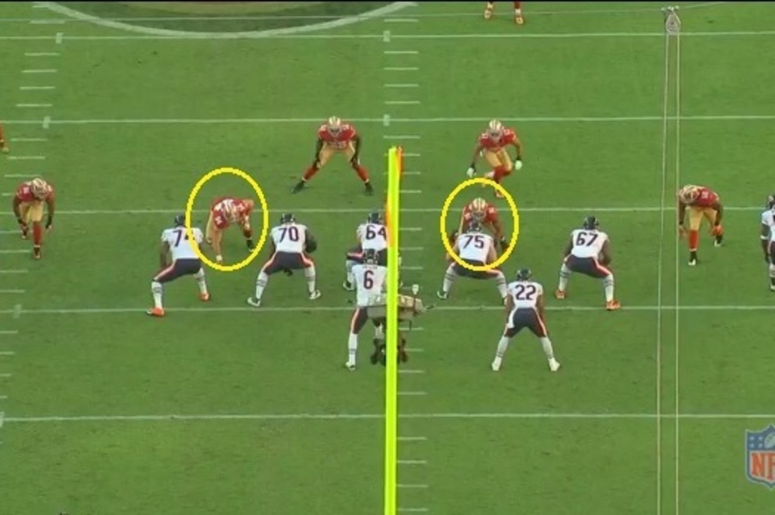 Fangio used just two down lineman in his team's nickel defense against Chicago.
