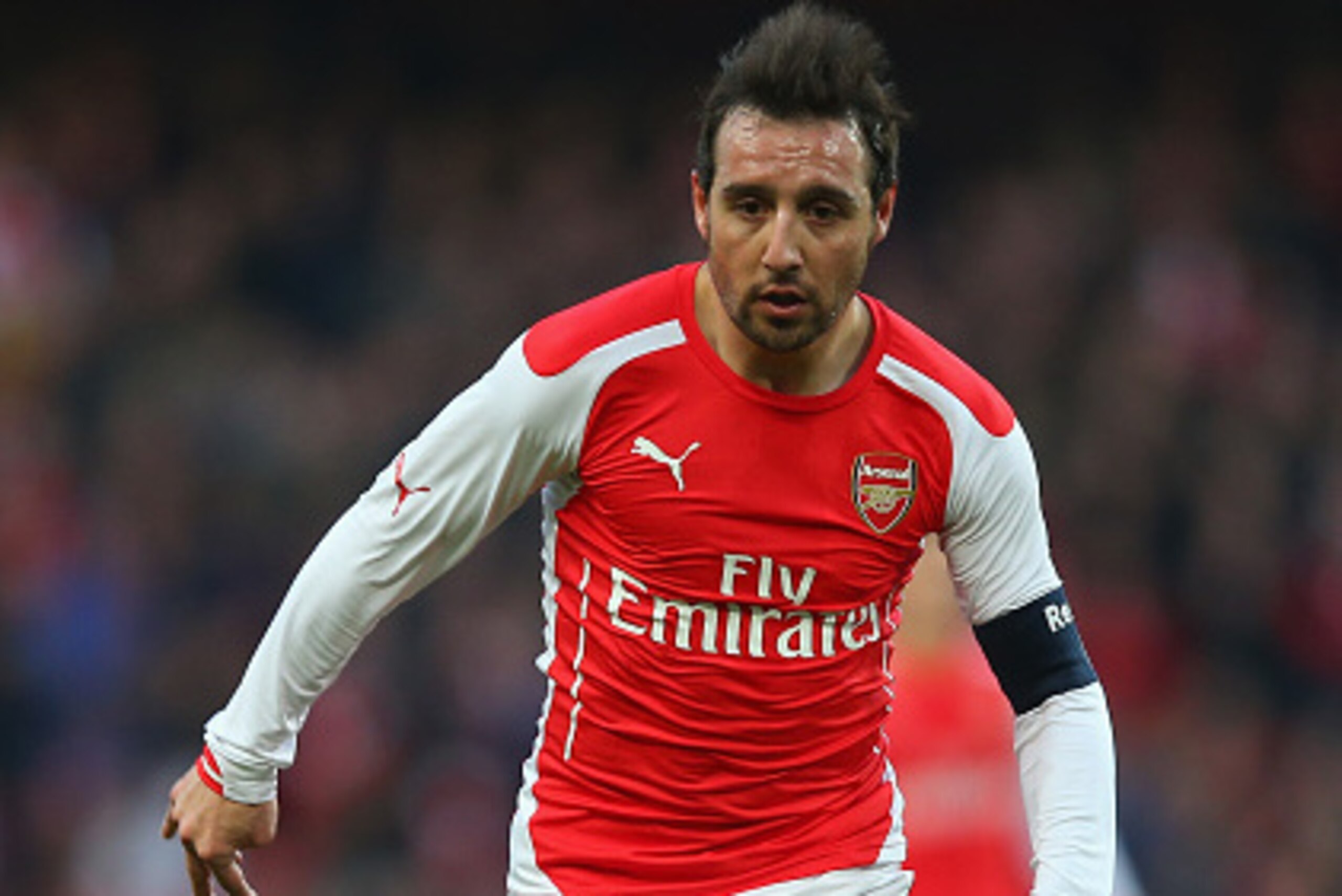 LONDON, ENGLAND - FEBRUARY 15:  Santi Cazorla of Arsenal in action during the FA Cup Fifth Round match between Arsenal and Middlesbrough at Emirates Stadium on February 15, 2015 in London, England.  (Photo by Paul Gilham/Getty Images)