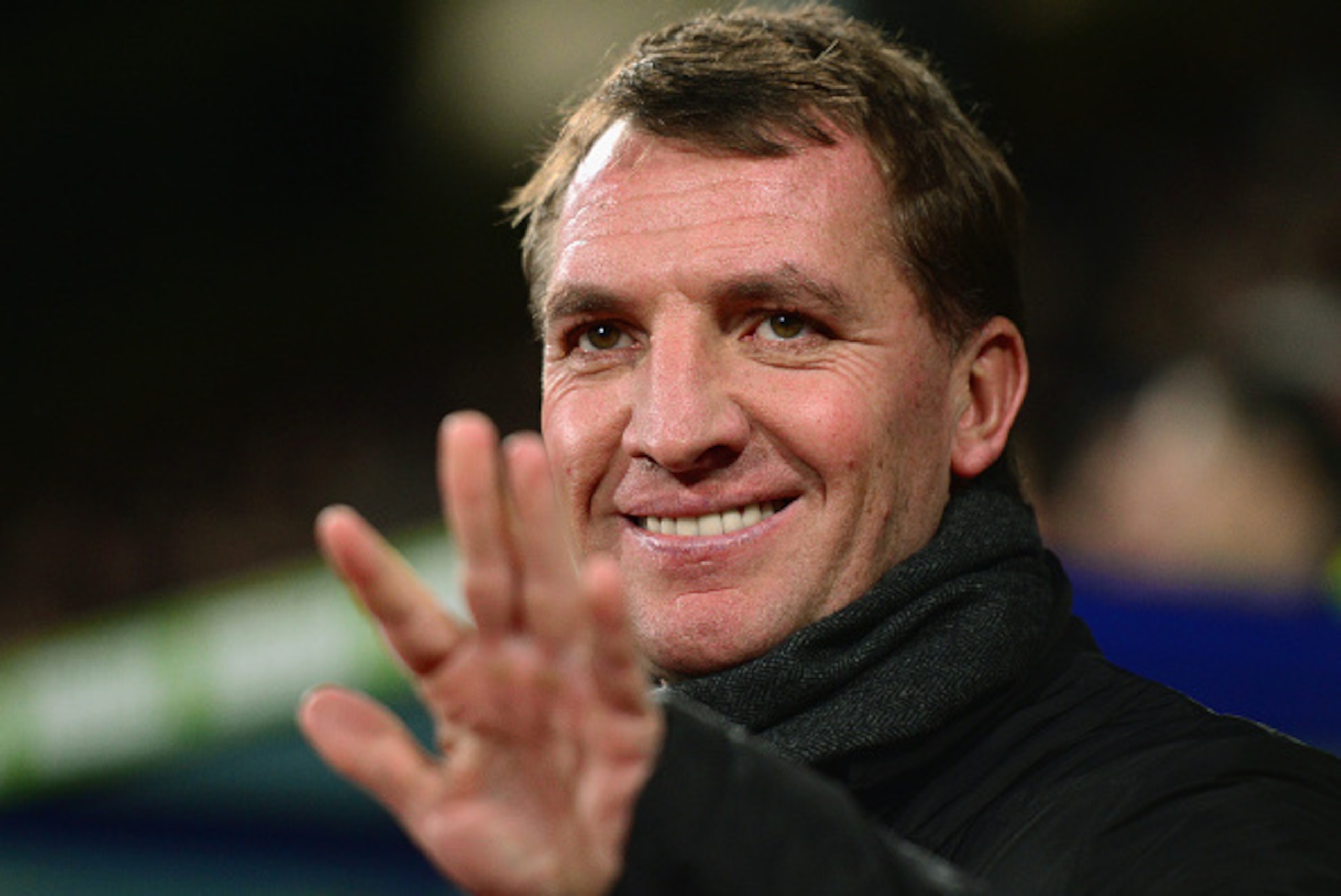 LONDON, ENGLAND - FEBRUARY 14: Brendan Rodgers, manager of Liverpool smiles during the FA Cup fifth round match between Crystal Palace and Liverpool at Selhurst Park on February 14, 2015 in London, England. (Photo by Jamie McDonald/Getty Images) LONDON, ENGLAND - FEBRUARY 14: Brendan Rodgers, manager of Liverpool smiles during the FA Cup fifth round match between Crystal Palace and Liverpool at Selhurst Park on February 14, 2015 in London, England. (Photo by Jamie McDonald/Getty Images)