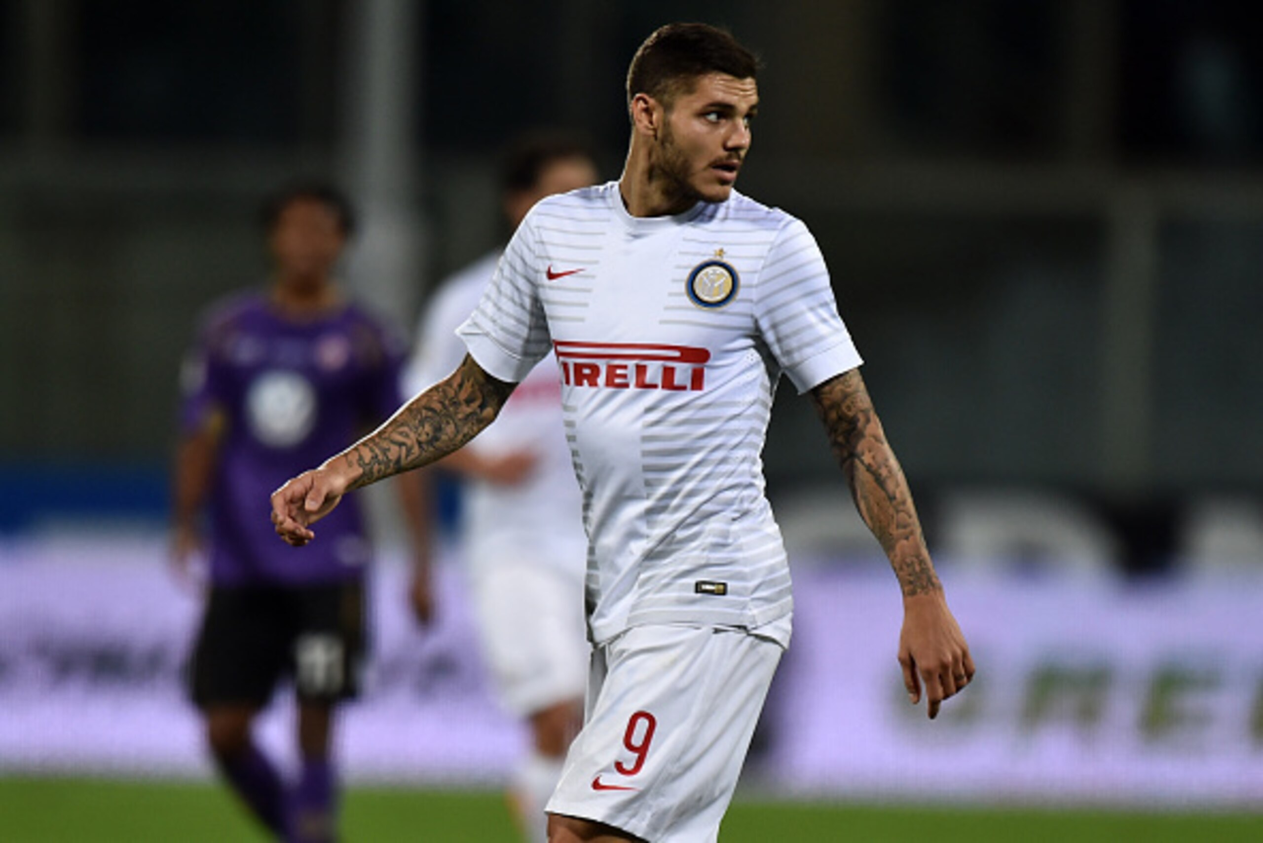 FLORENCE, ITALY - OCTOBER 05:  Mauro Emanuel Icardi of Inter in action during the Serie A match between ACF Fiorentina and FC Internazionale Milano at Stadio Artemio Franchi on October 5, 2014 in Florence, Italy.  (Photo by Tullio M. Puglia/Getty Images)