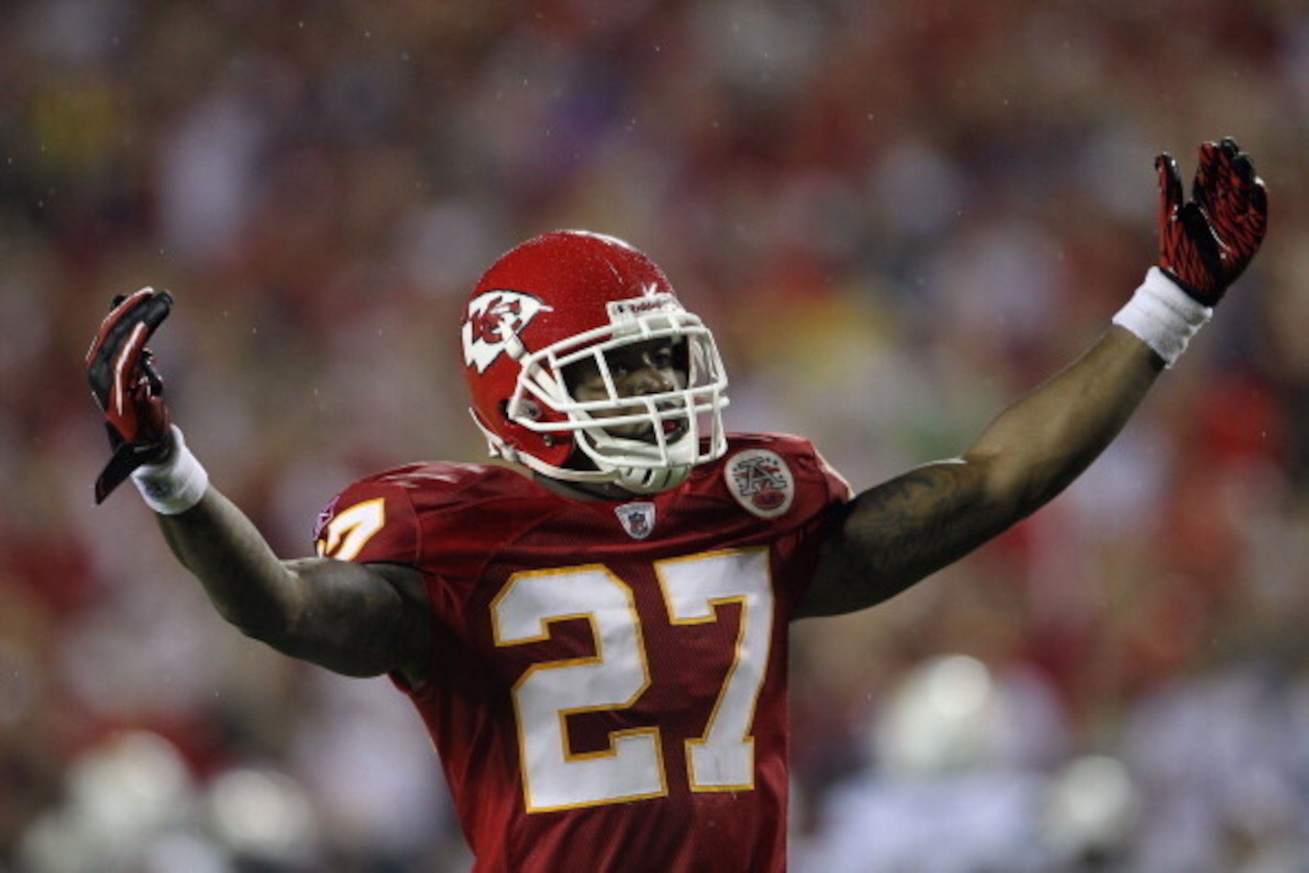 KANSAS CITY, MO - SEPTEMBER 13:  Donald Washington #27 of the Kansas City Chiefs in action during the game against the San Diego Chargers on September 13, 2010 at Arrowhead Stadium in Kansas City, Missouri.  (Photo by Jamie Squire/Getty Images)