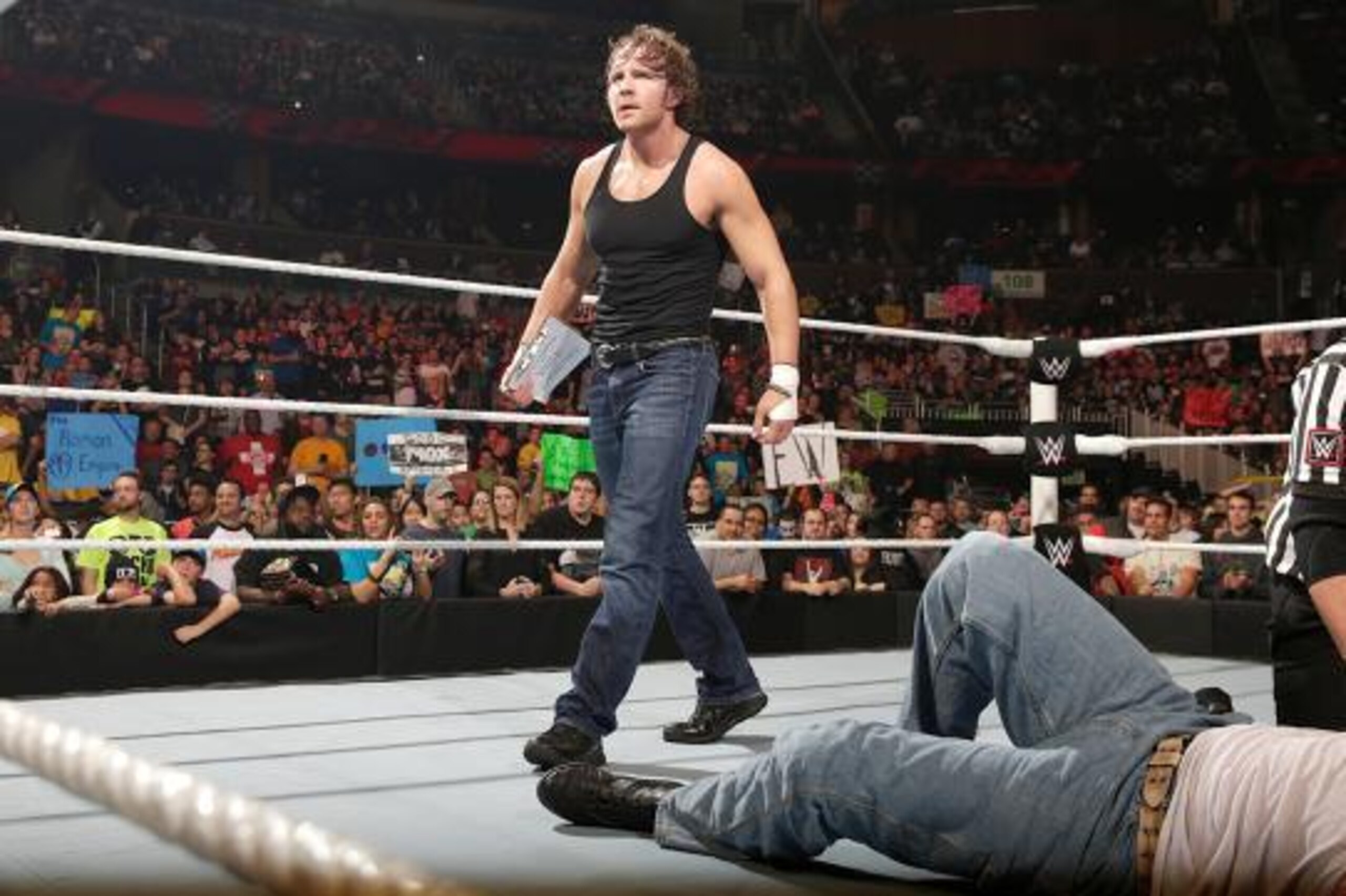 Dean Ambrose carries around a contract for an IC title match. Dean Ambrose carries around a contract for an IC title match.