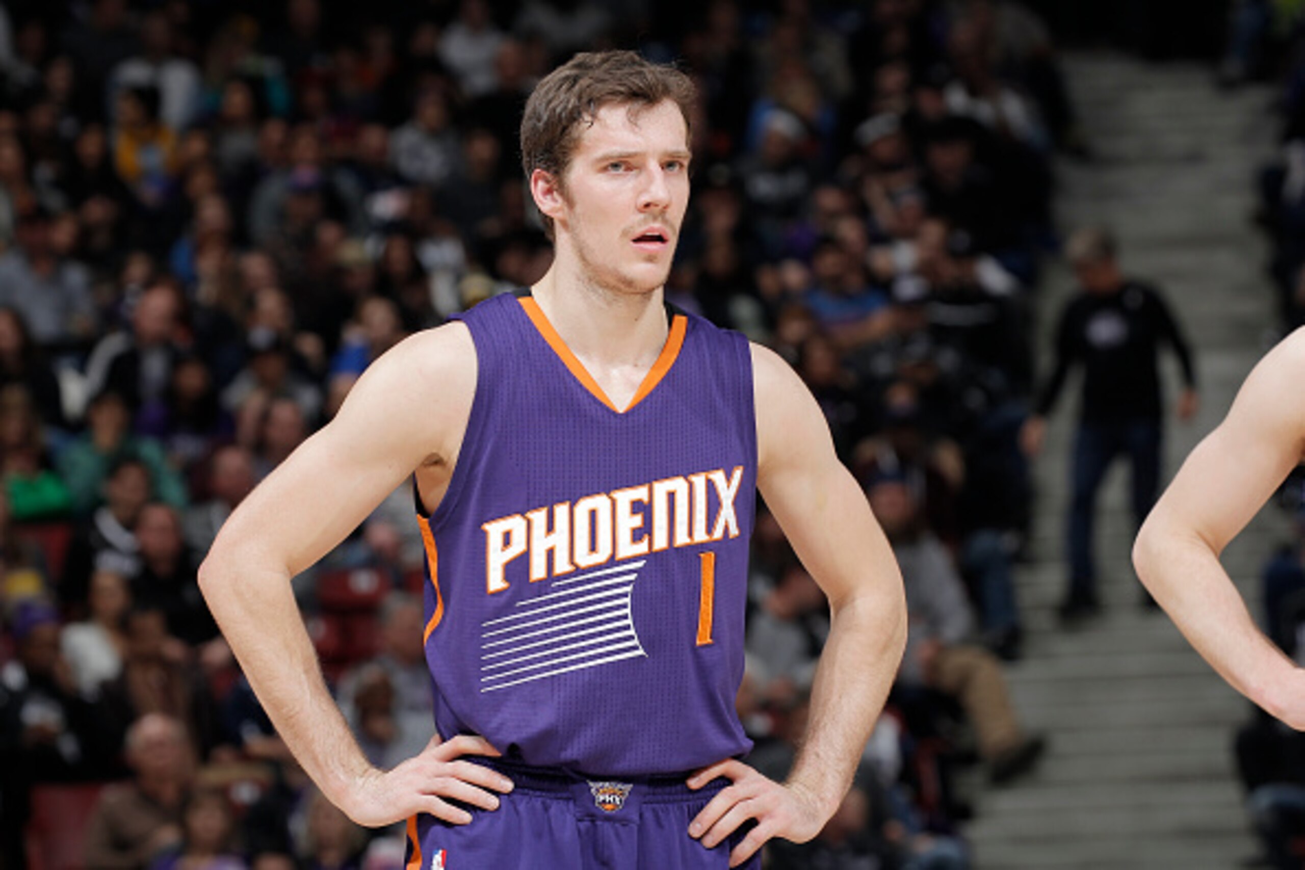 SACRAMENTO, CA - DECEMBER 26: Goran Dragic #1 of the Phoenix Suns looks on during the game against the Sacramento Kings on December 26, 2014 at Sleep Train Arena in Sacramento, California. NOTE TO USER: User expressly acknowledges and agrees that, by down