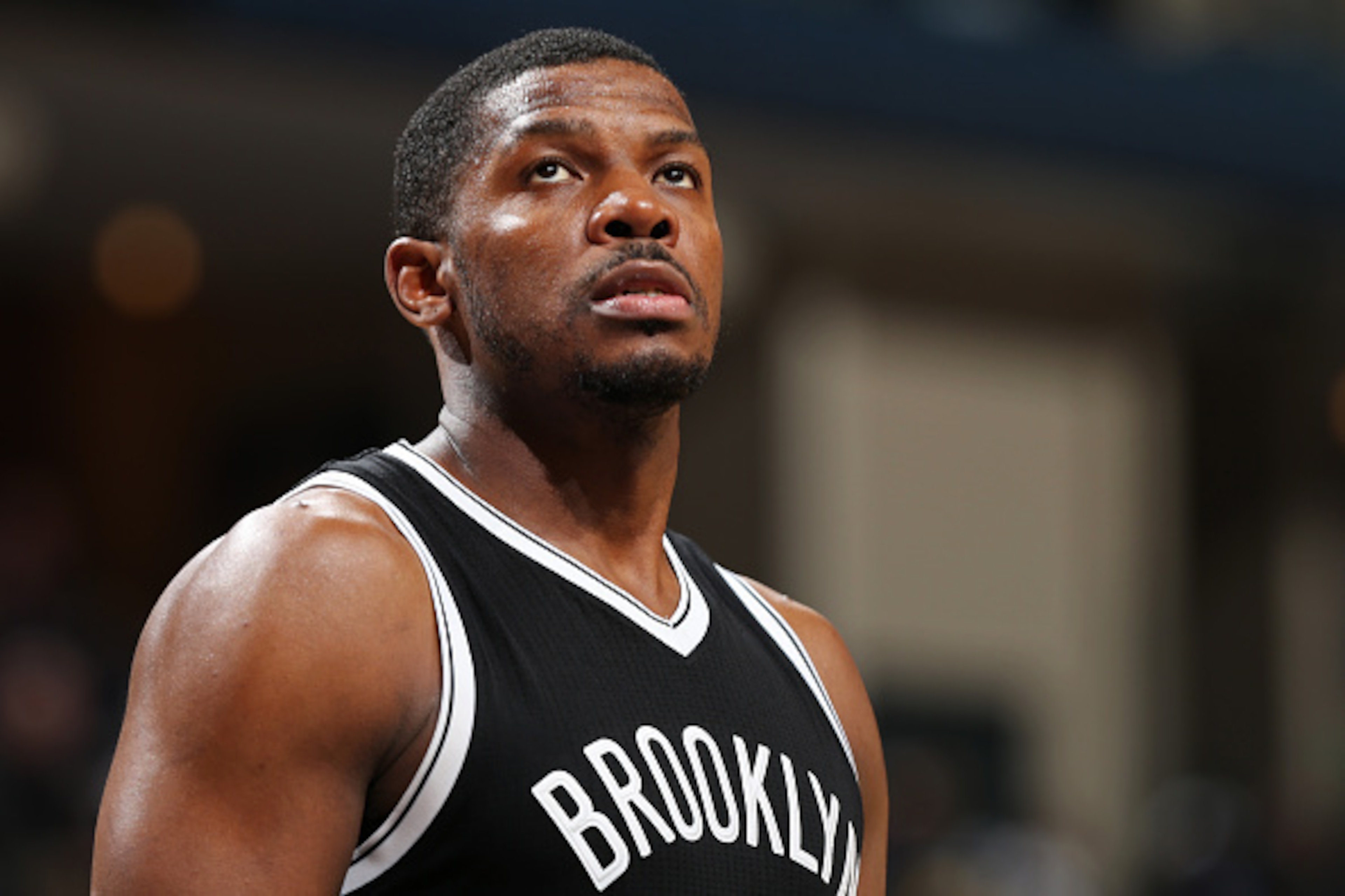MEMPHIS, TN - FEBRUARY 10:  Joe Johnson #7 of the Brooklyn Nets during the game against the Memphis Grizzlies on February 10, 2015 at FedExForum in Memphis, Tennessee. NOTE TO USER: User expressly acknowledges and agrees that, by downloading and or using 
