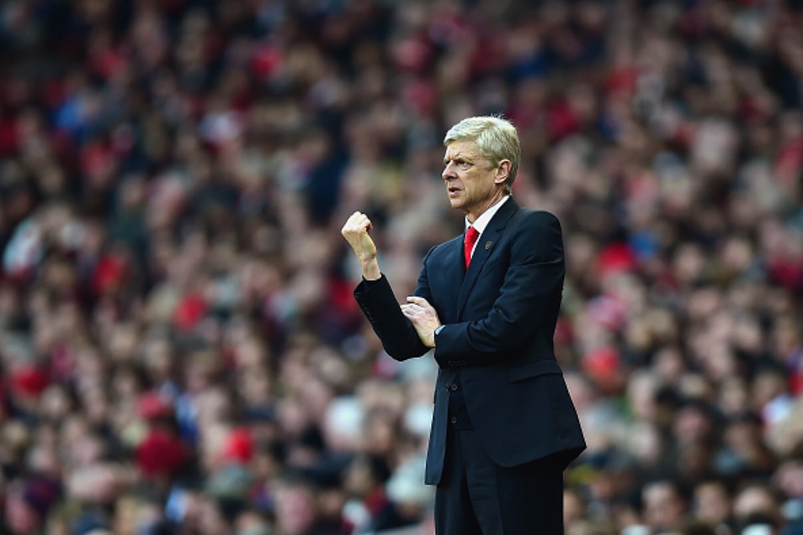 LONDON, ENGLAND - FEBRUARY 15: Arsene Wenger, manager of Arsenal on the touchline during the FA Cup fifth round match between Arsenal and Middlesbrough at Emirates Stadium on February 15, 2015 in London, England. (Photo by Jamie McDonald/Getty Images) LONDON, ENGLAND - FEBRUARY 15: Arsene Wenger, manager of Arsenal on the touchline during the FA Cup fifth round match between Arsenal and Middlesbrough at Emirates Stadium on February 15, 2015 in London, England. (Photo by Jamie McDonald/Getty Images)