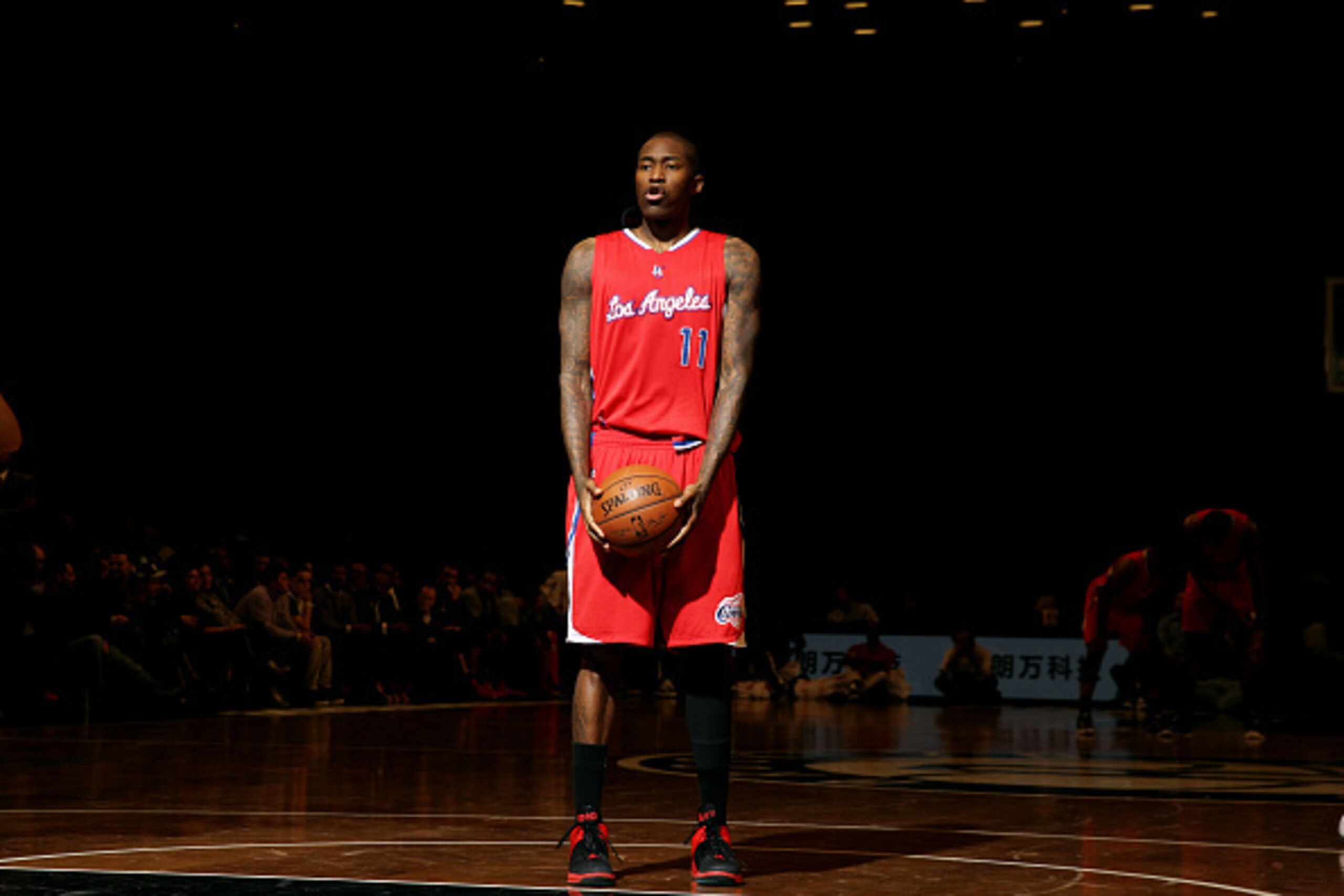 NEW YORK, NY - FEBRUARY 2: Jamal Crawford #11 of the Los Angeles Clippers attempts a free throw against the Brooklyn Nets at the Barclays Center on February 2, 2015 in in the Brooklyn borough of New York City, New York. NOTE TO USER: User expressly acknow