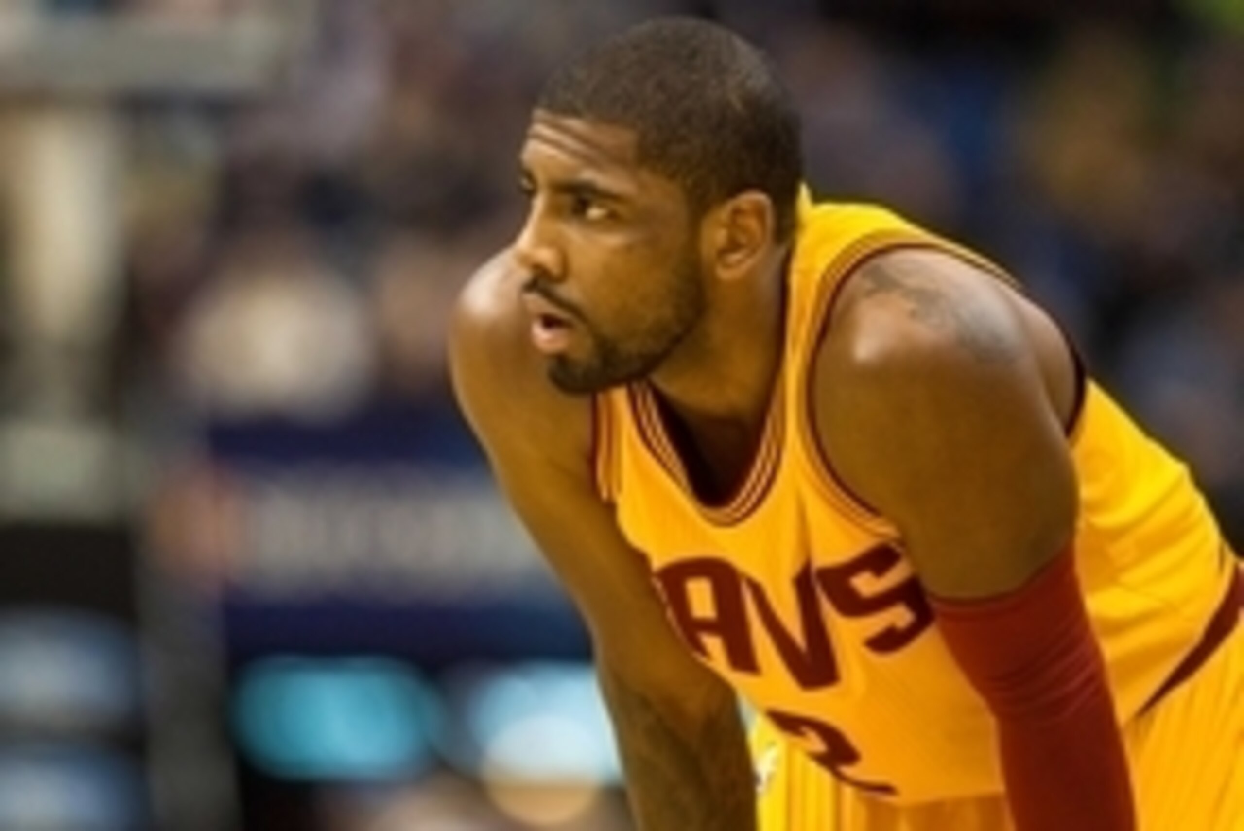 Jan 31, 2015; Minneapolis, MN, USA; Cleveland Cavaliers guard Kyrie Irving (2) looks on against the Minnesota Timberwolves at Target Center. The Cavaliers defeated the Timberwolves 106-90. Mandatory Credit: Brace Hemmelgarn-USA TODAY Sports