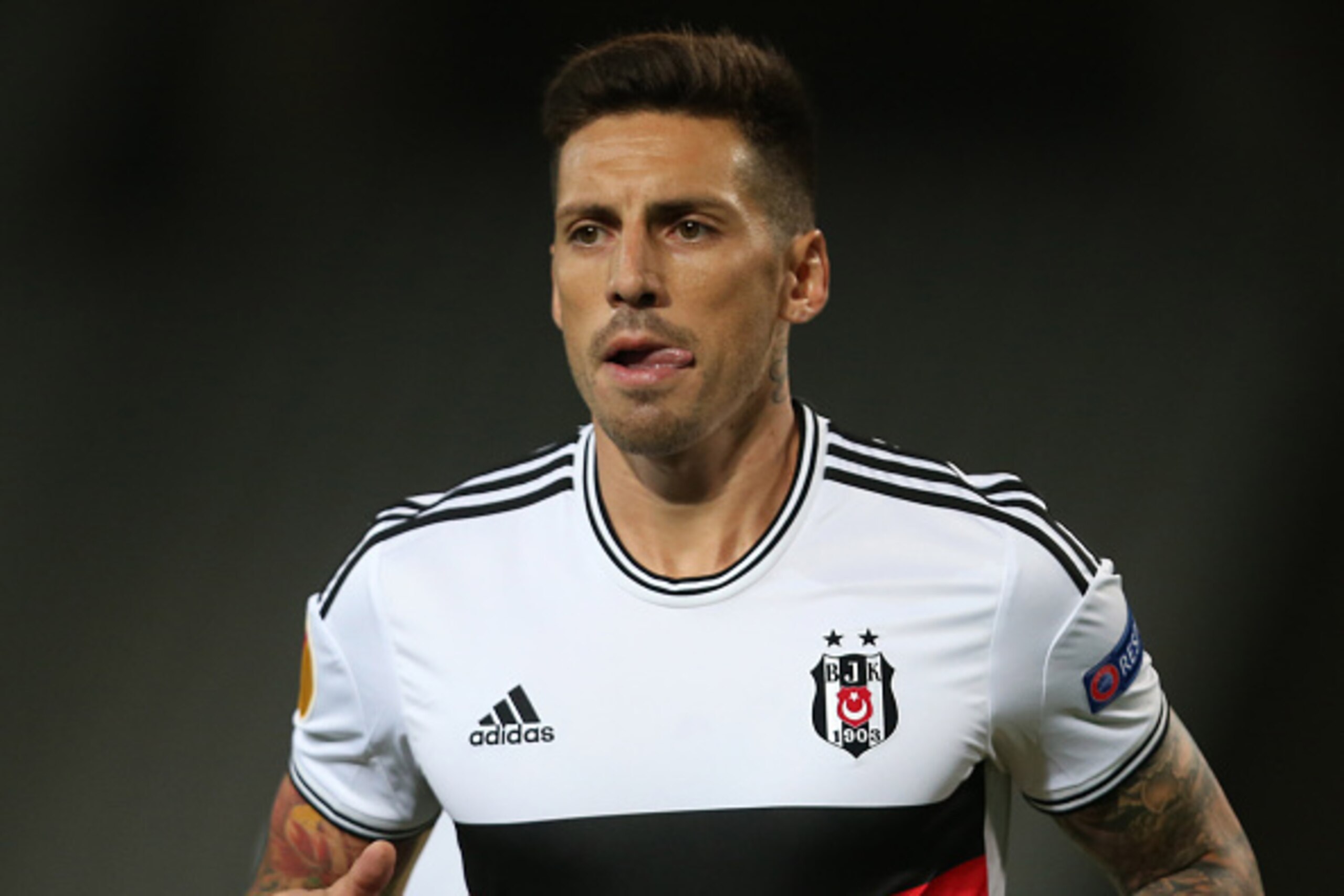ISTANBUL, TURKEY -  SEPTEMBER 18: Jose Sosa of Besiktas in action during the UEFA Europa League Group C match between Besiktas JK and Asteras Tripolis FC at the Ataturk Olympic Stadium in Istanbul, on September 18, 2014 in Istanbul,Turkey. (Photo by Burak