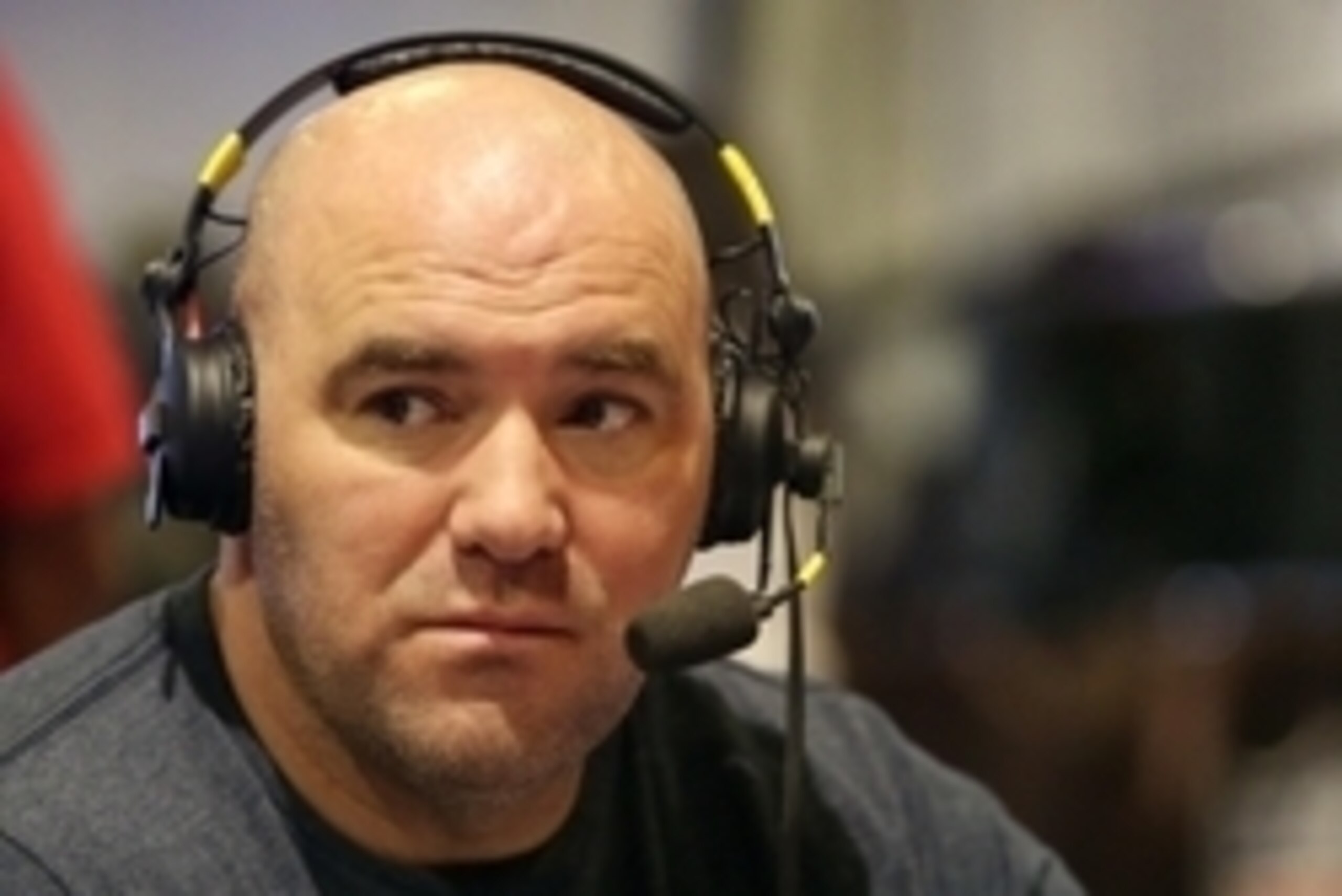 Jan 28, 2015; Phoenix, AZ, USA; UFC president Dana White is interviewed on radio row before Super Bowl XLIX at the Phoenix Convention Center. Mandatory Credit: Jerry Lai-USA TODAY Sports