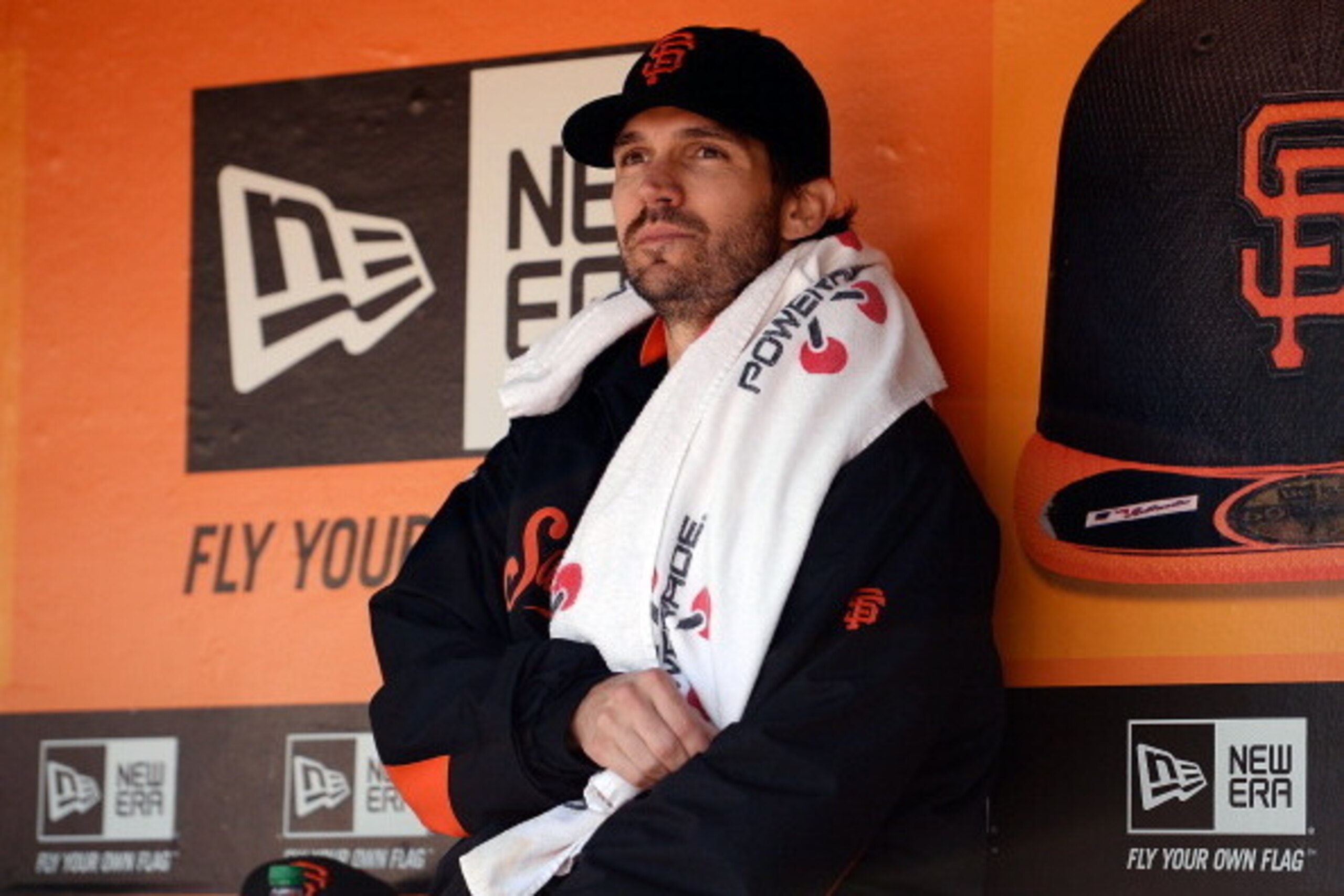 SAN FRANCISCO, CA - JUNE 22:  Pitcher Barry Zito #75 of the San Francisco Giants looks on from the dugout in the seventh inning against the Miami Marlins at AT&T Park on June 22, 2013 in San Francisco, California.  (Photo by Thearon W. Henderson/Getty Ima