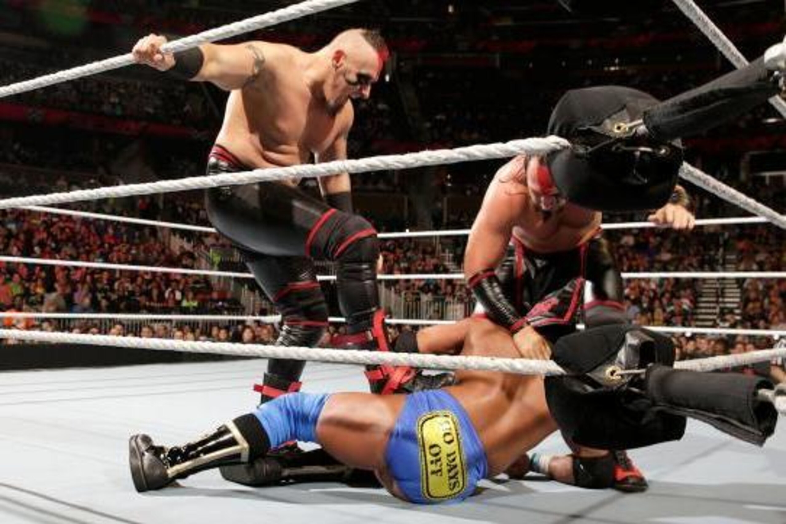 Viktor and Konnor attack Darren Young. Viktor and Konnor attack Darren Young.