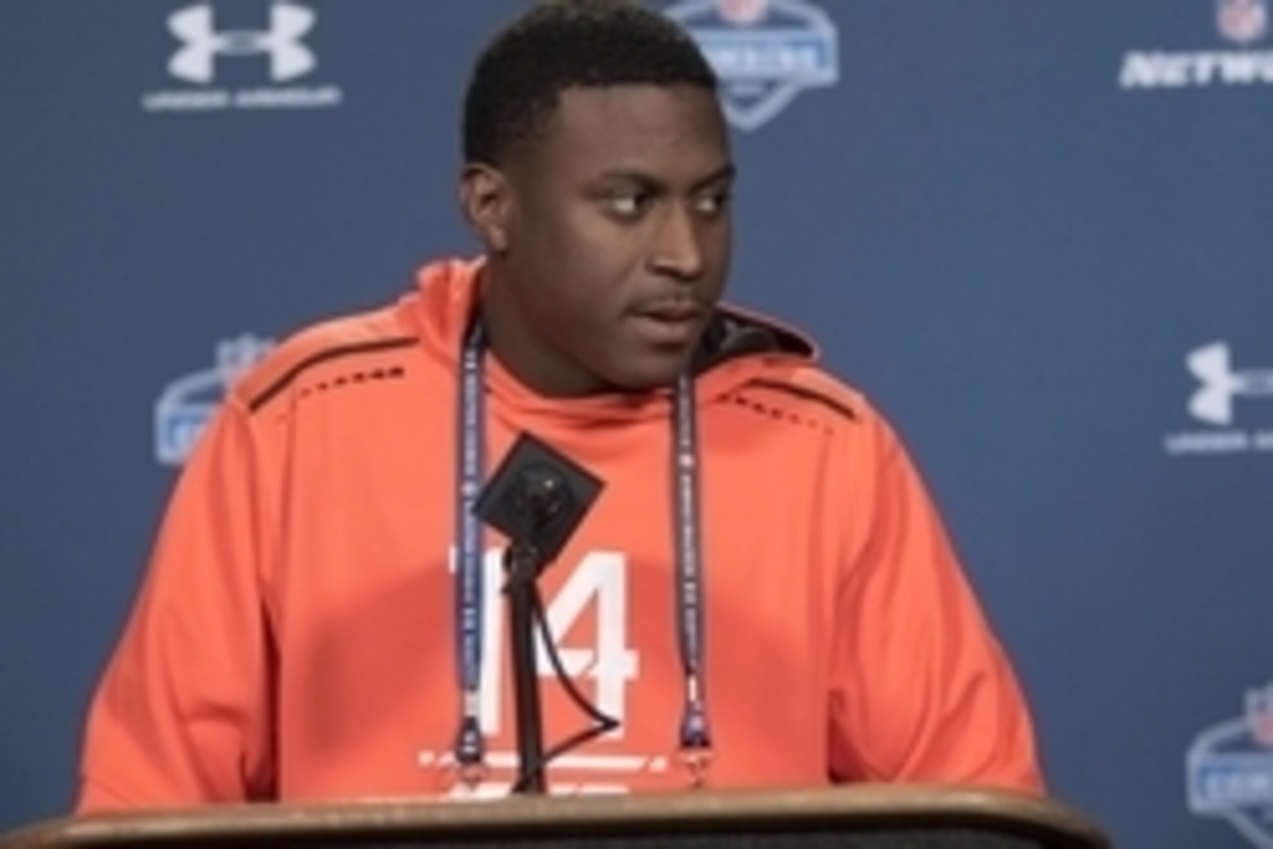 Feb 19, 2015; Indianapolis, IN, USA; Alabama quarterback Blake Sims speaks to the media at the 2015 NFL Combine at Lucas Oil Stadium. Mandatory Credit: Trevor Ruszkowski-USA TODAY Sports Feb 19, 2015; Indianapolis, IN, USA; Alabama quarterback Blake Sims speaks to the media at the 2015 NFL Combine at Lucas Oil Stadium. Mandatory Credit: Trevor Ruszkowski-USA TODAY Sports