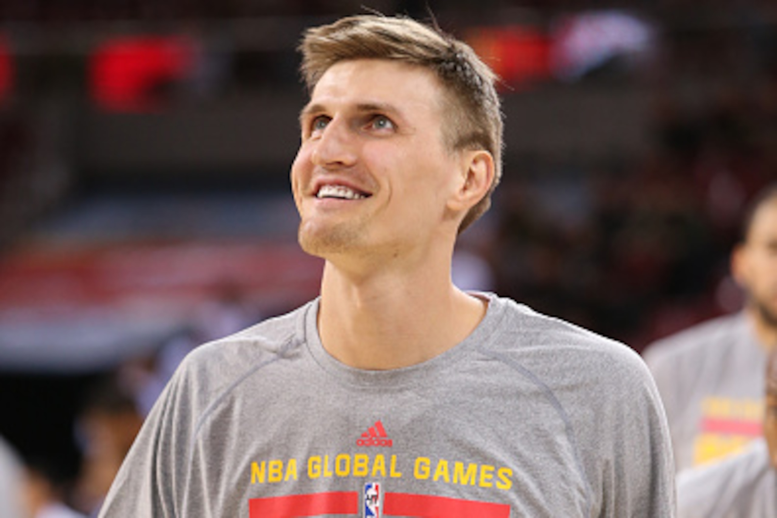 BEIJING, CHINA - OCTOBER 15:  Andrei Kirilenko #47 of the Brooklyn Nets warms up before the game against the Sacramento Kings as part of the 2014 NBA Global Games at the MasterCard Center on October 15, 2014 in Beijing, China. NOTE TO USER: User expressly