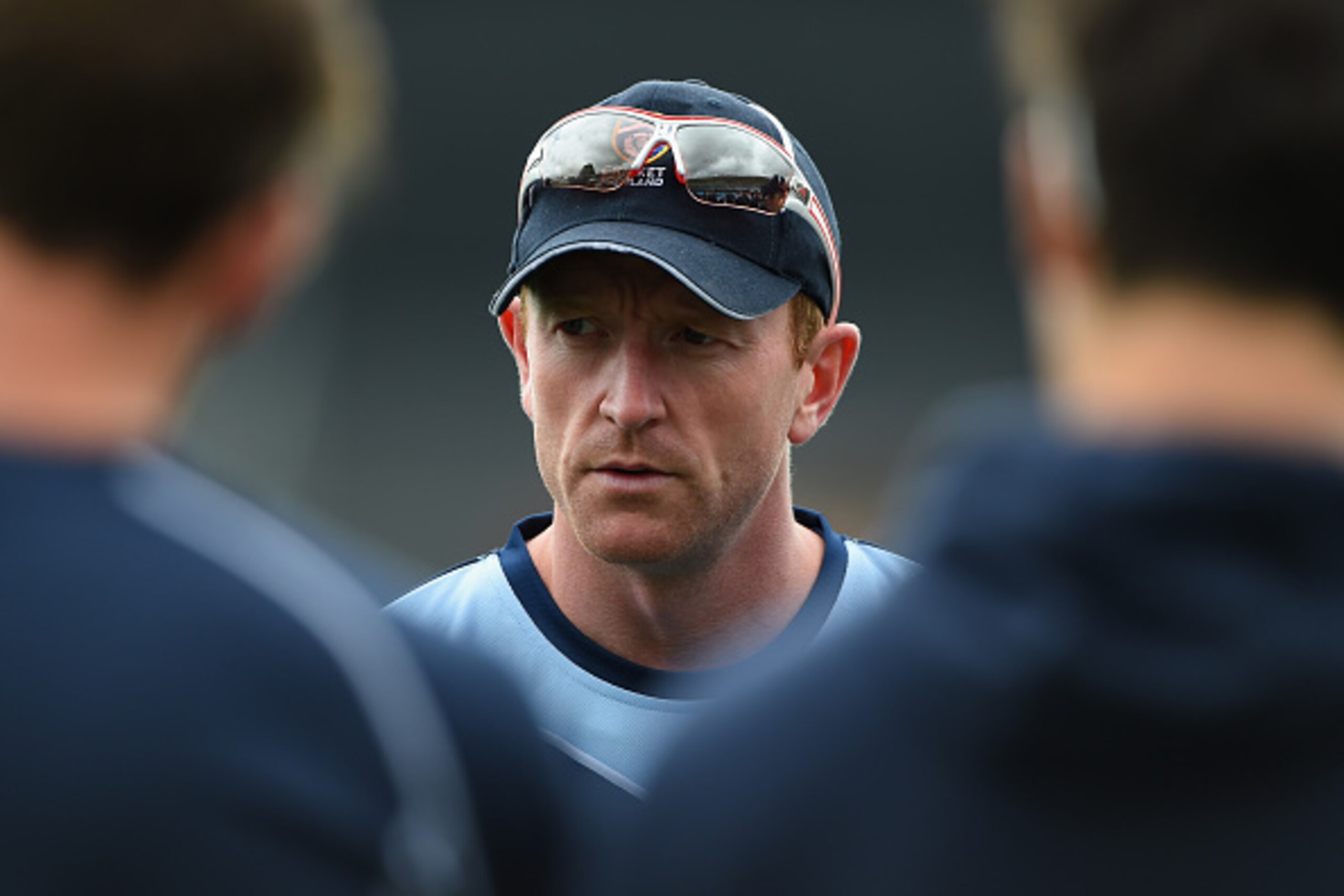 CHRISTCHURCH, NEW ZEALAND - FEBRUARY 22:  Scotland assistant coach Paul Collingwood during an Scotland nets session at  on February 22, 2015 in Christchurch, New Zealand.  (Photo by Shaun Botterill/Getty Images)
