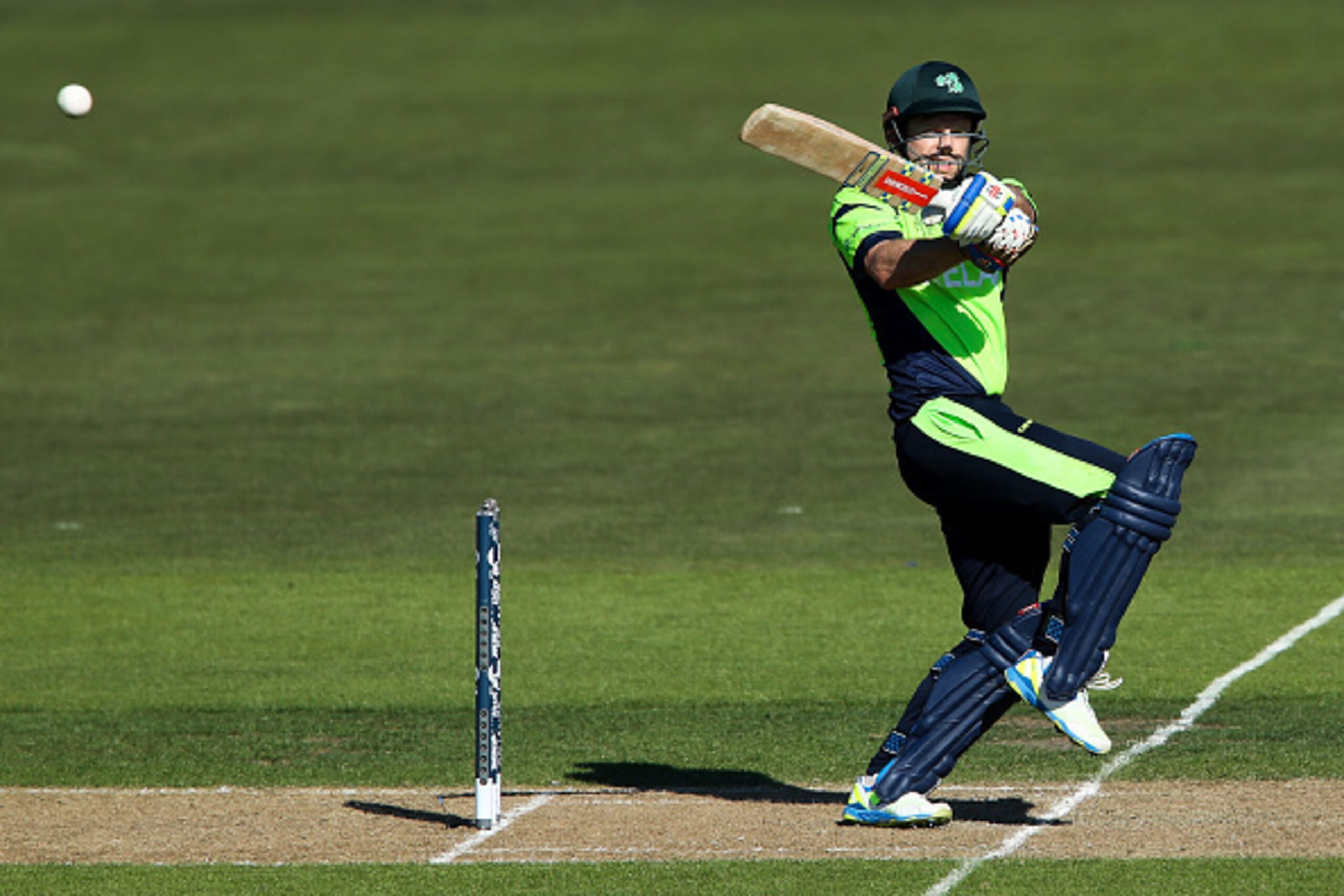 NELSON, NEW ZEALAND - FEBRUARY 16:  Ed Joyce of Ireland bats during the 2015 ICC Cricket World Cup match between the West Indies and Ireland at Saxton Field on February 16, 2015 in Nelson, New Zealand.  (Photo by Hagen Hopkins/Getty Images)