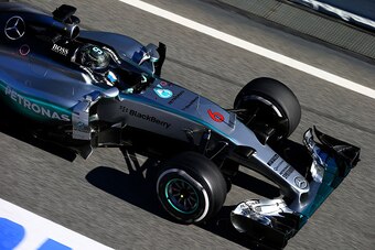 MONTMELO, SPAIN - FEBRUARY 22:  Nico Rosberg of Germany and Mercedes GP exits the pit lane during day four of Formula One Winter Testing at Circuit de Catalunya on February 22, 2015 in Montmelo, Spain.  (Photo by Mark Thompson/Getty Images)